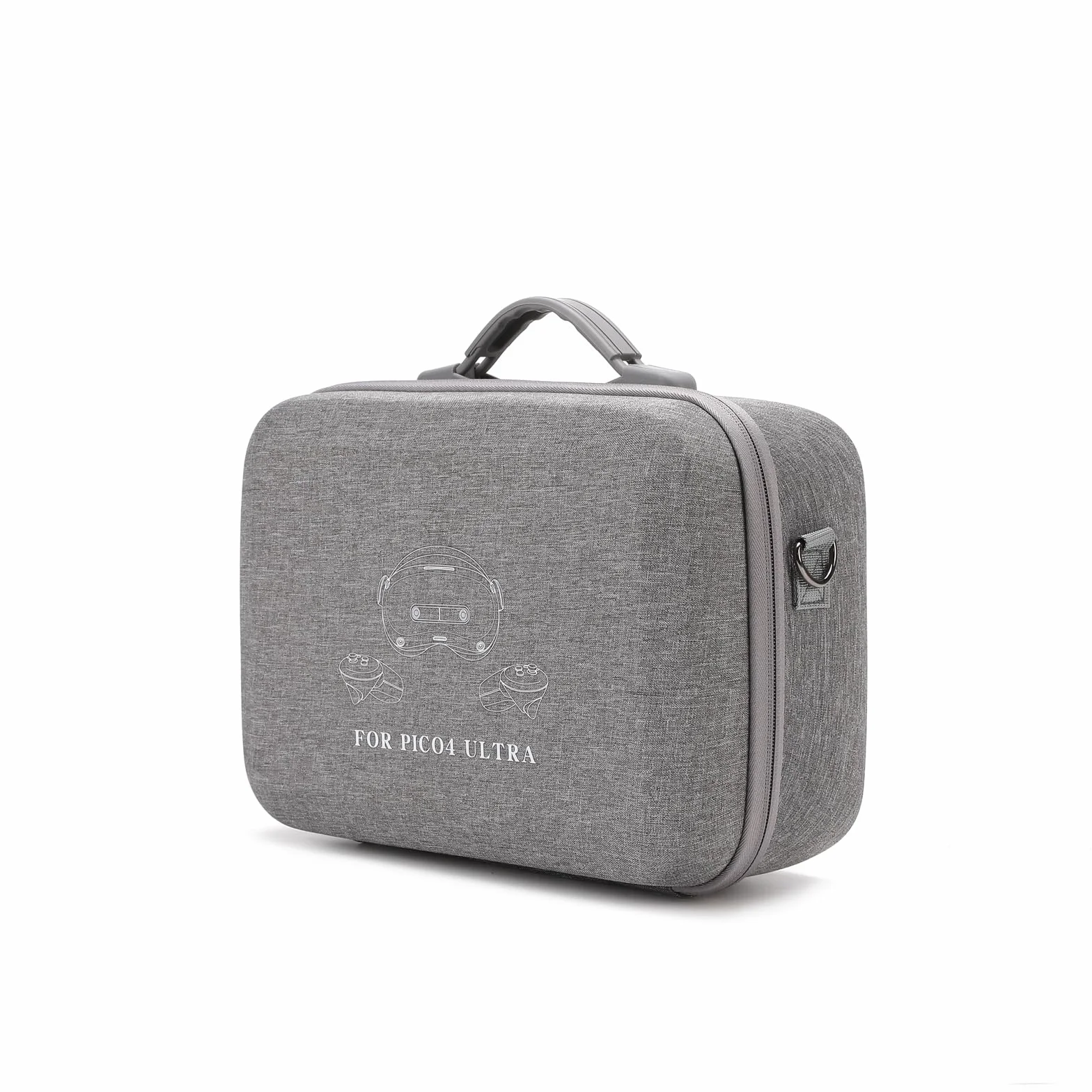 Twardy futerał na akcesoria Pico 4 Ultra, torba do przechowywania, torba podróżna, torba na ramię na zestaw słuchawkowy VR, kontroler i inne akcesoria, 31 x 21 x 13,5 cm (szara)
