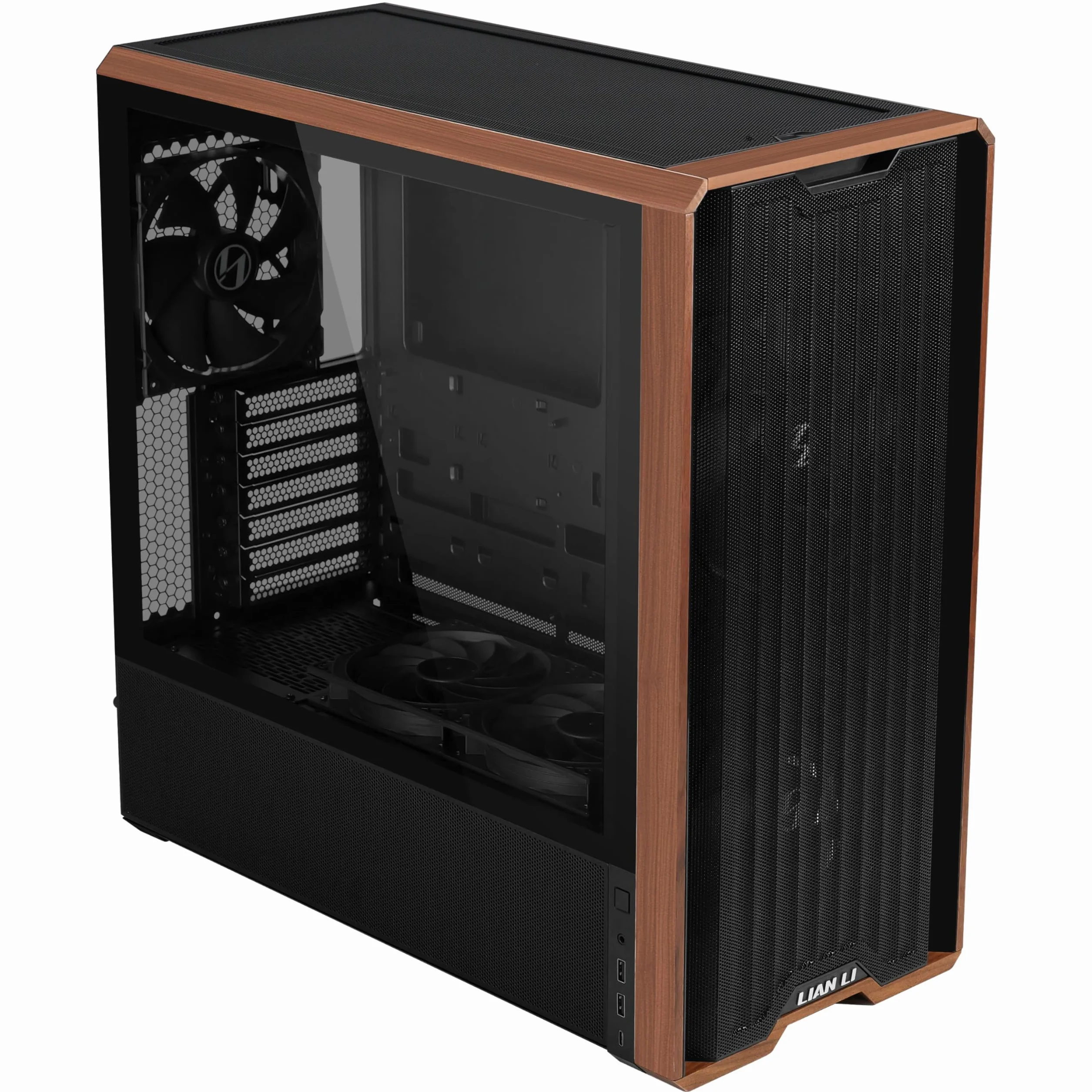 Lian Li LANCOOL 217 - Szafka komputerowa Mid-Tower/Gaming Cabinet - Czarny | Kompatybilny z ATX/Micro-ATX/Mini-ITX | 5 wstępnie zainstalowanych wentylatorów - G99.LAN217X.in