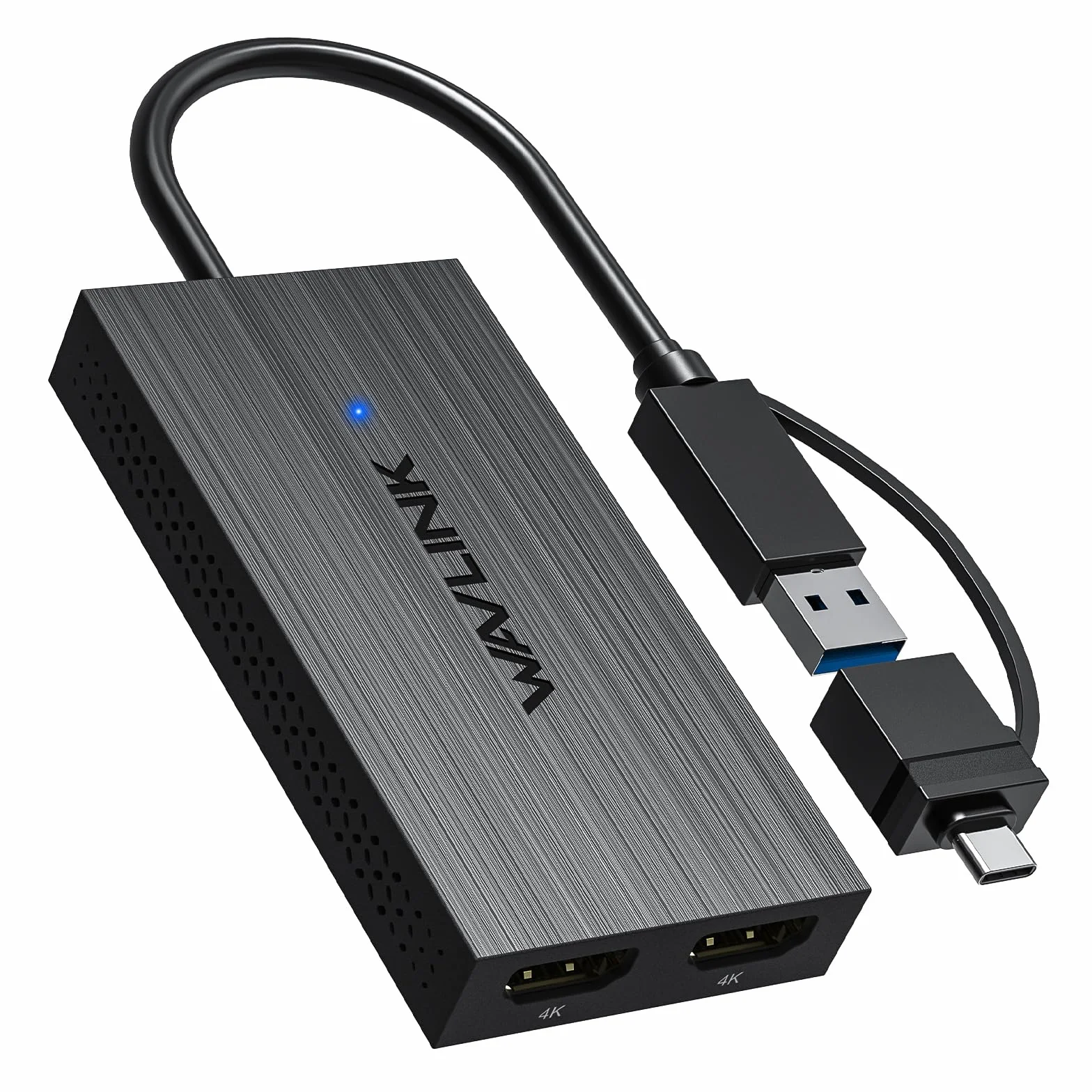 WAVLINK Adapter USB 3.1/USB-C na Dual HDMI - DisplayLink Dual 4K 60Hz Hub monitora do Windows i Apple M1/M2/M3 Mac