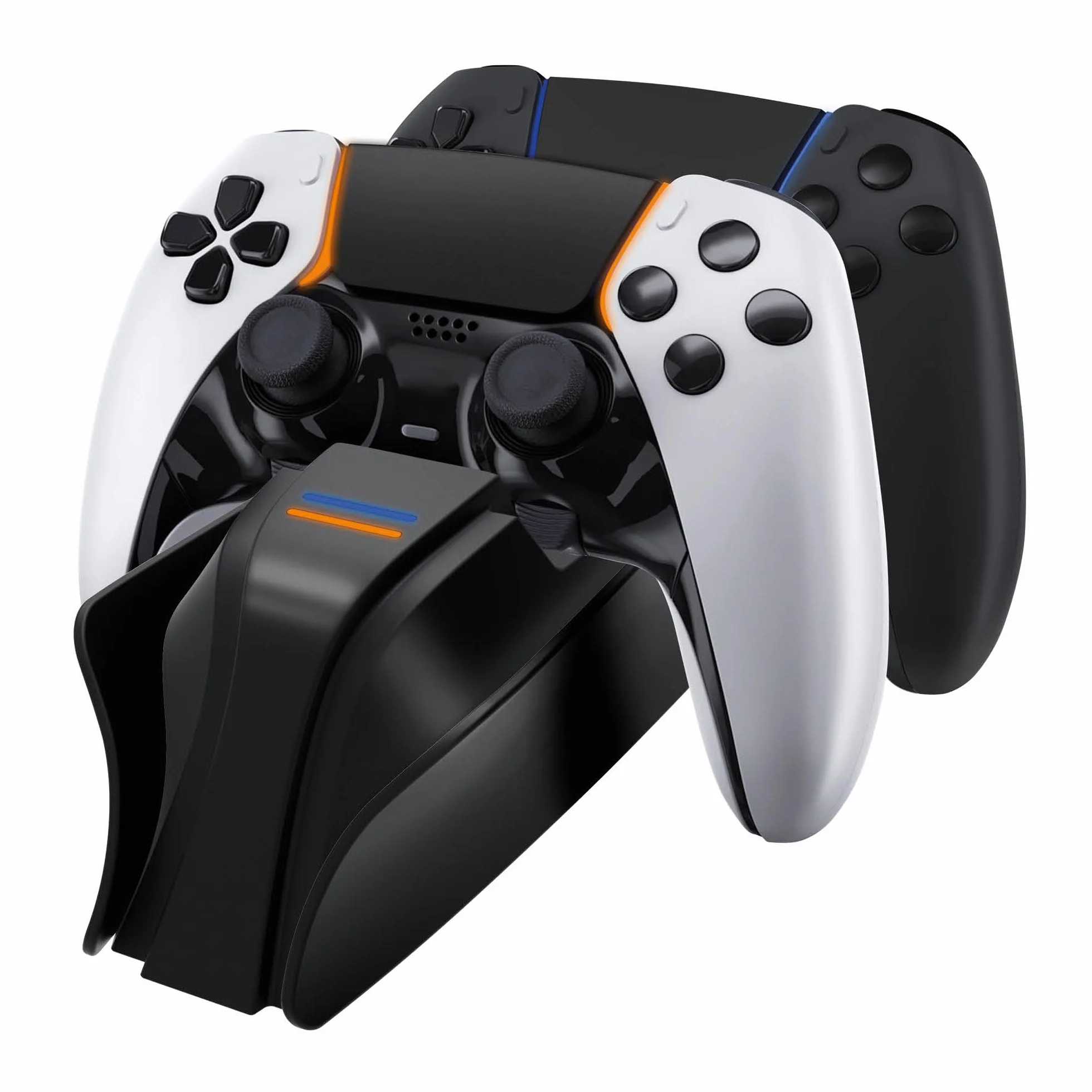 Snakebyte PS5 TWIN:CHARGE 5 - PlayStation 5 charging station for DualSense controller, charger kit for 2 wireless controllers including Type-C cable, LED charge status display, PS5 design, Black