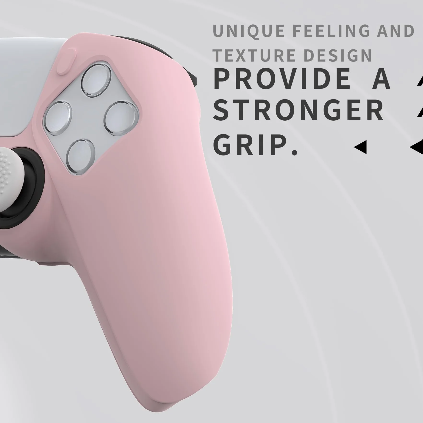 PlayVital Silikonowy Pokrowiec do ps5 Kontroler,Antypoślizgowy Ochronny Etui do ps5 Stacją ładującą z 6 Nakładkami Kciuki-Kwiaty Wiśni Różowy(Pure Series Dockable Model)