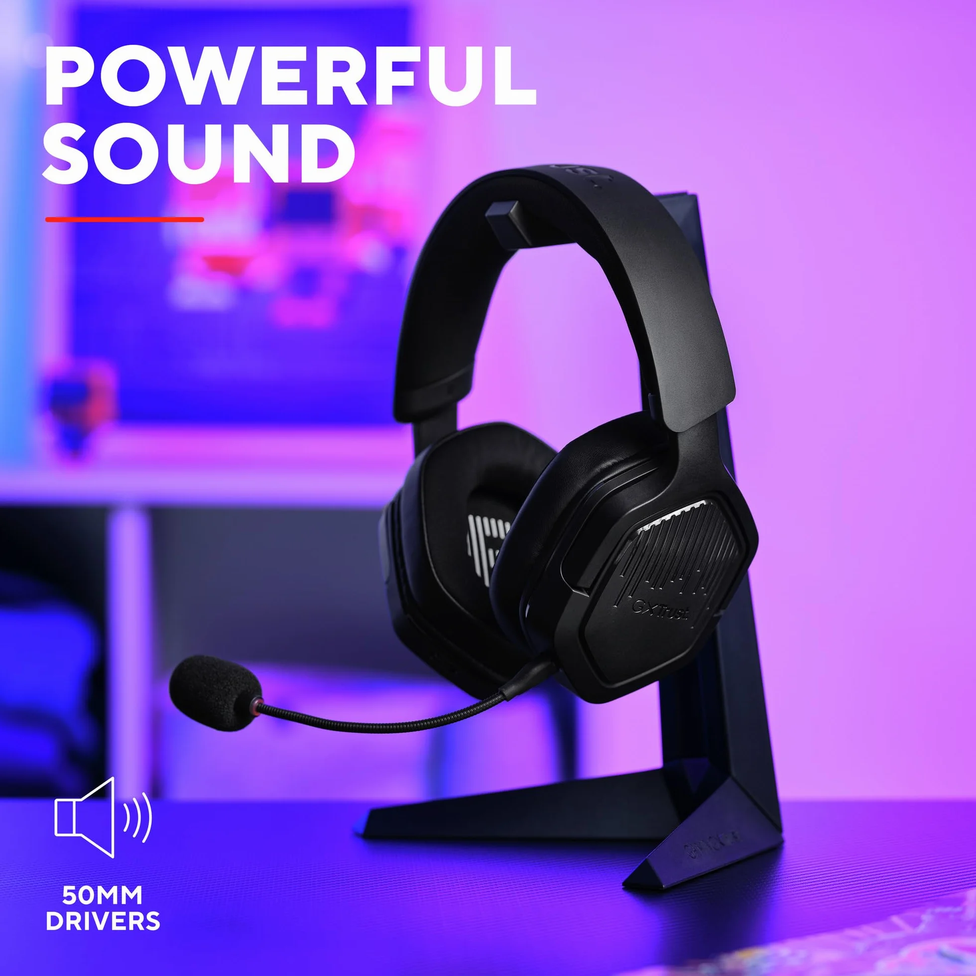 Trust GXT 1493 Ravox Słuchawki Bezprzewodowe Gamingowe Bluetooth + 2.4 GHz do PS5 PS4 Switch PC Smartfonów, Przetworniki 50mm, Akumulator 70h, Wokółuszny Headset z Mikrofonem, Czarny