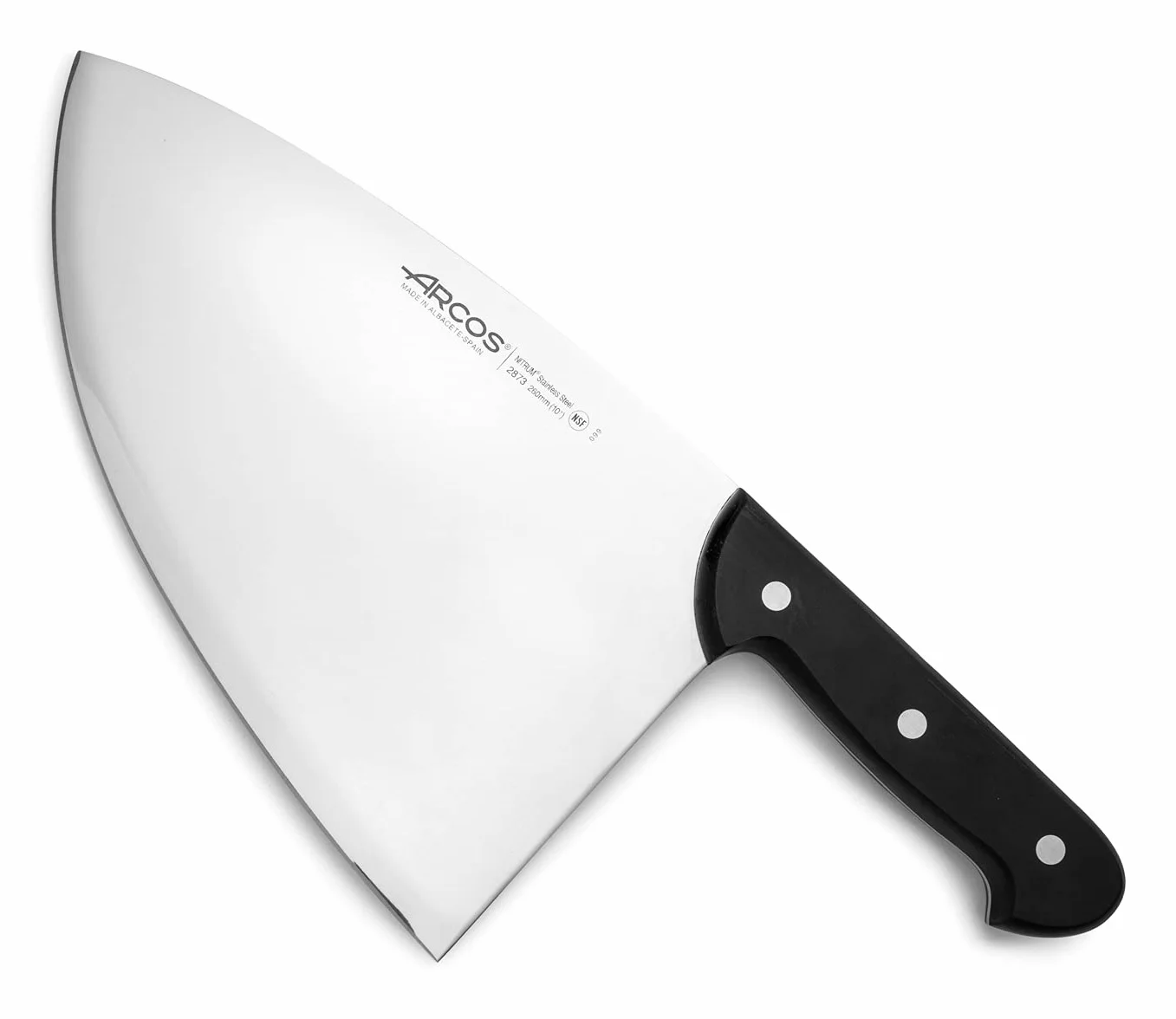 Arcos Seria Universal tasak rzeźniczy ostrze stal nierdzewna Nitrum 260 mm rękojeść POM czarny