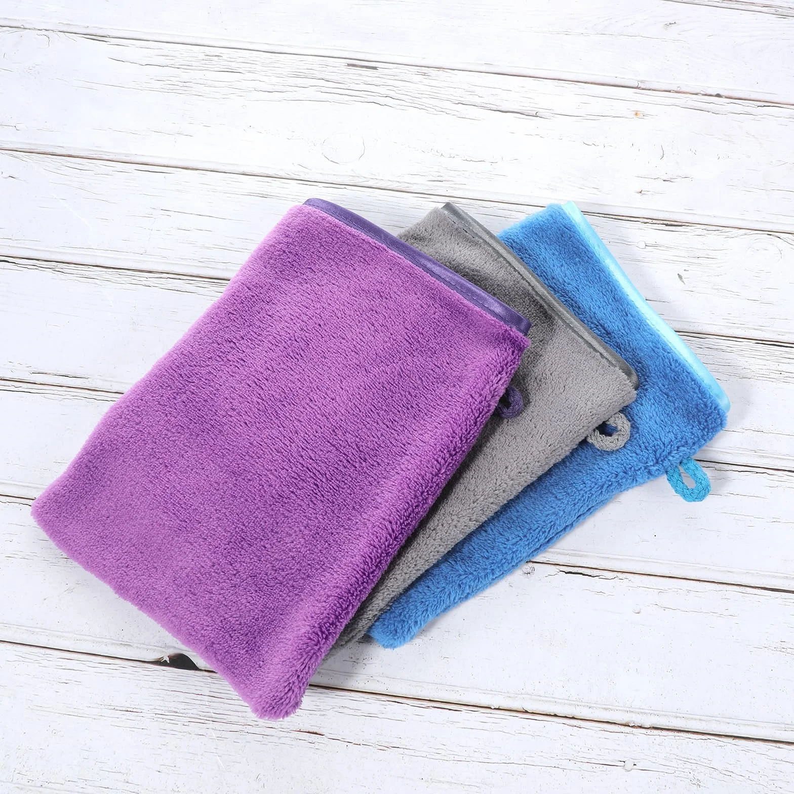 TIESOME 5 sztuk myjek z mikrofibry 15x20 cm rękawica do kąpieli demakijażu mycia twarzy