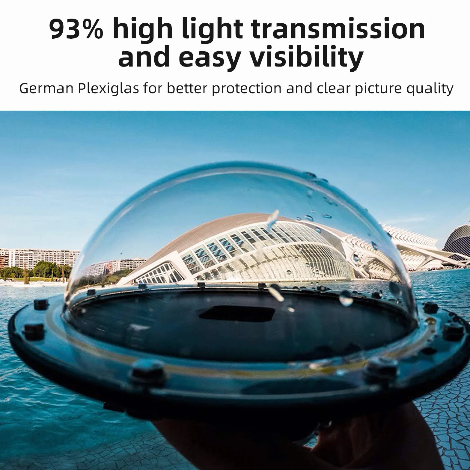 Port kopułowy dla GoPro Hero 10 9 Czarna, wodoodporna obudowa Osłona obiektywu do nurkowania Przezroczysta obudowa z spustem pistoletowym, pływający uchwyt do Hero 10 9 Akcesoria do kamer akcji