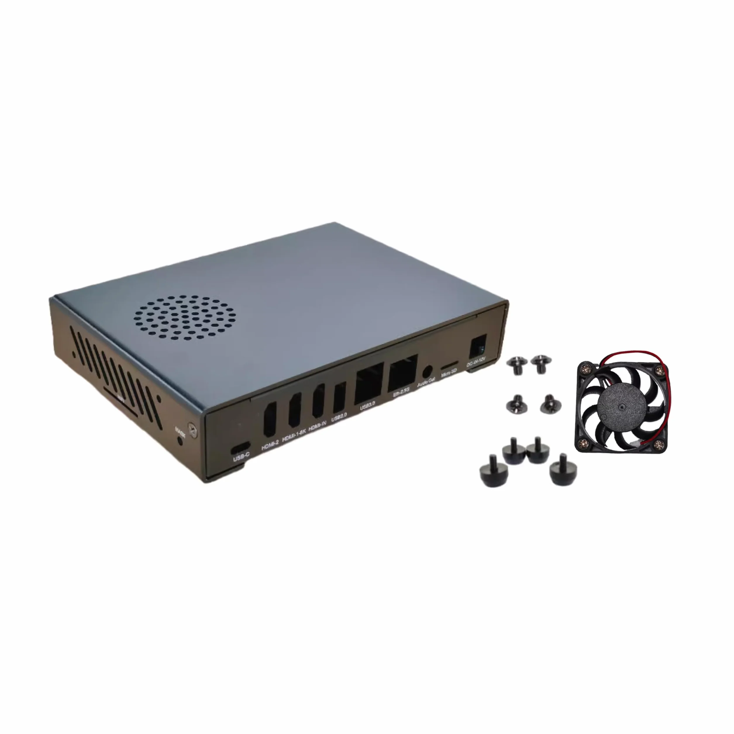 WayPonDEV Czarna metalowa obudowa do CM3588 NAS Kit Open Source komputer jednopłytowy, metalowy radiator do modułu pamięci sieciowej CM3588 zestaw startowy z wentylatorem