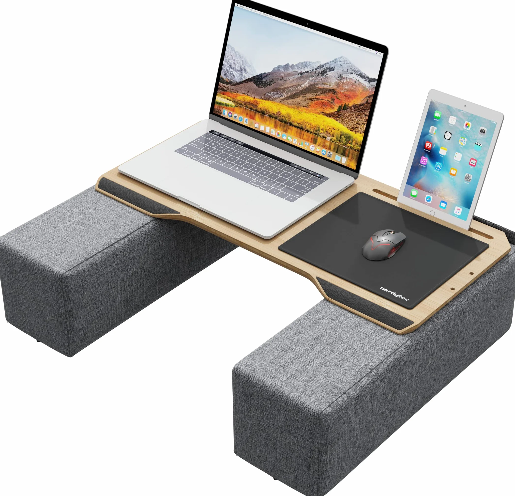 Couchmaster CYWORX Ergonomiczne biurko do laptopa lub bezprzewodowego urządzenia peryferyjnego z poduszkami, odpowiednie na kanapę/łóżko
