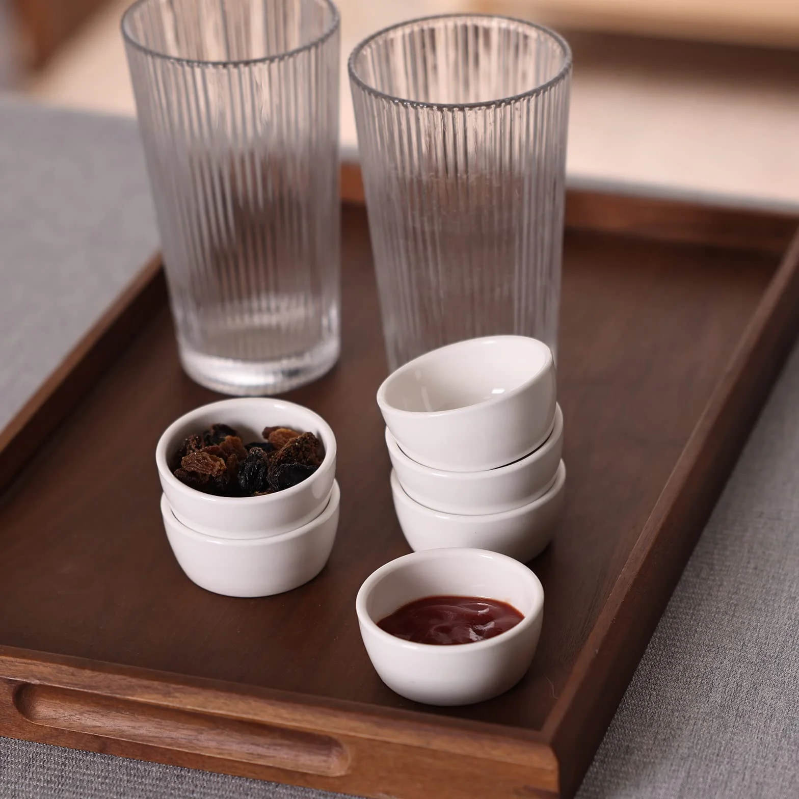 Mini porcelanowe Ramekins 42,5 g zestaw 6 sztuk, małe ceramiczne naczynie do sufletu, 45 ml, białe