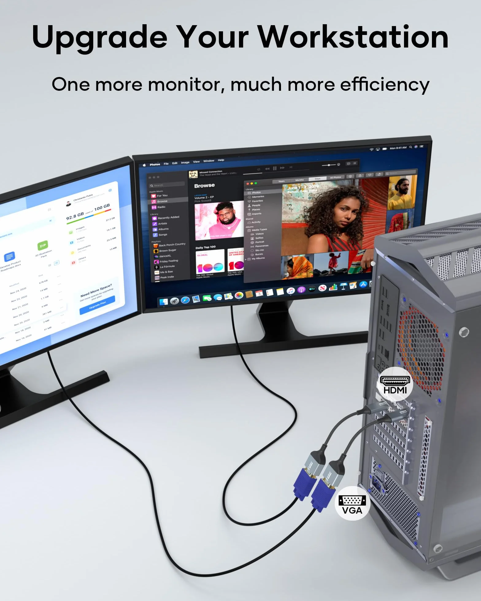 HDMI na VGA, jednokierunkowy adapter HDMI komputer na monitor VGA (wtyk na gniazdo), 1080P@60Hz kompatybilny z komputerem, desktopem, laptopem, PC, monitorem, projektorem HDTV, Chromebookem i