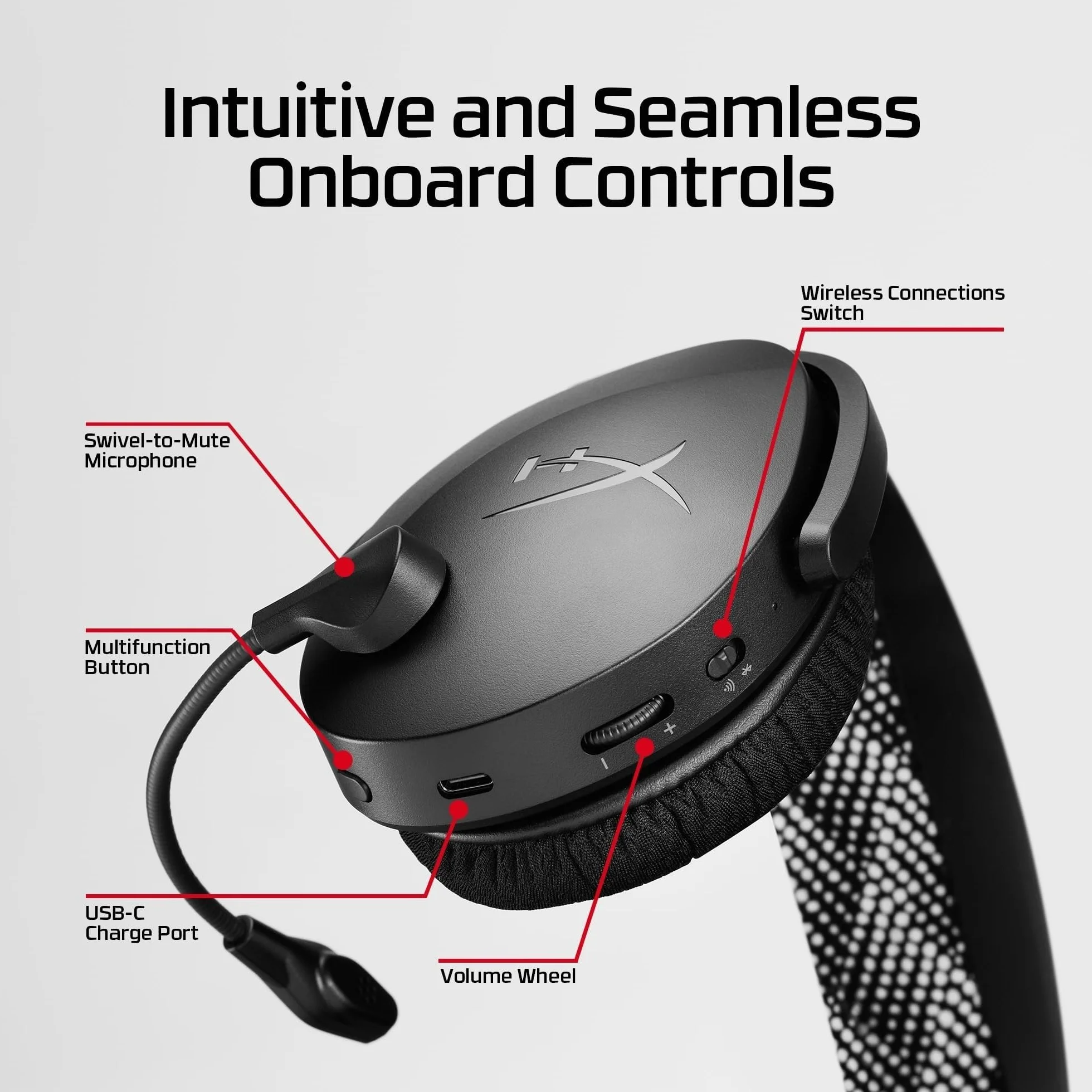 HyperX Cloud Jet podwójny bezprzewodowy zestaw słuchawkowy do gier 2,4 GHz Bluetooth PC Mac PS5 PS4 sterownik 40 mm