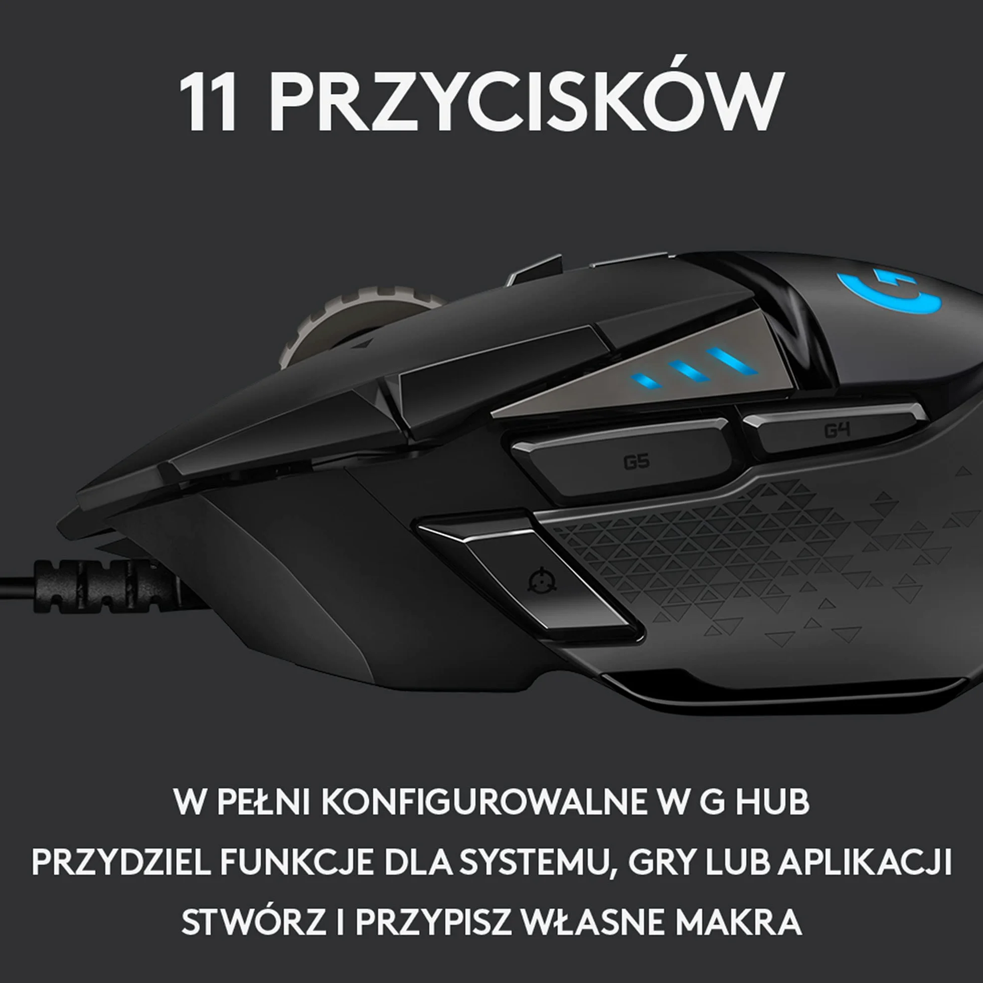 Logitech G G502 HERO Ratón Gaming con Cable, HERO 25K, 25600 DPI, RGB, Peso Personalizable, 11 Botones, PC/Mac - Negro