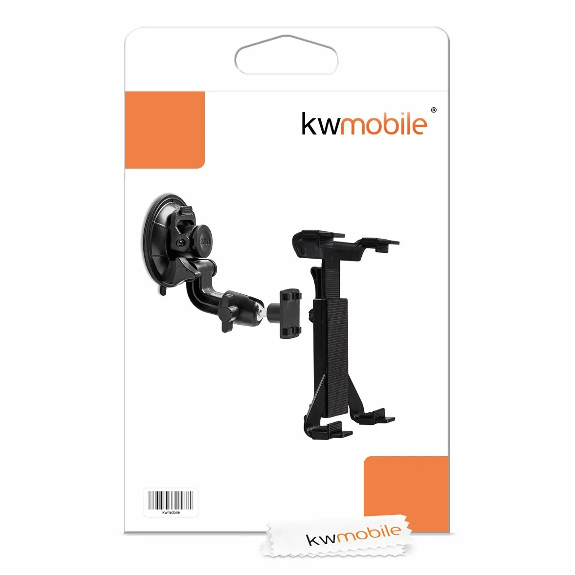 kwmobile Uchwyt na tablet na szybę samochodu - z przyssawką - Regulowany - Uchwyt na szybę samochodu na tablety - Wymiary wewnętrzne 11-20,7 cm