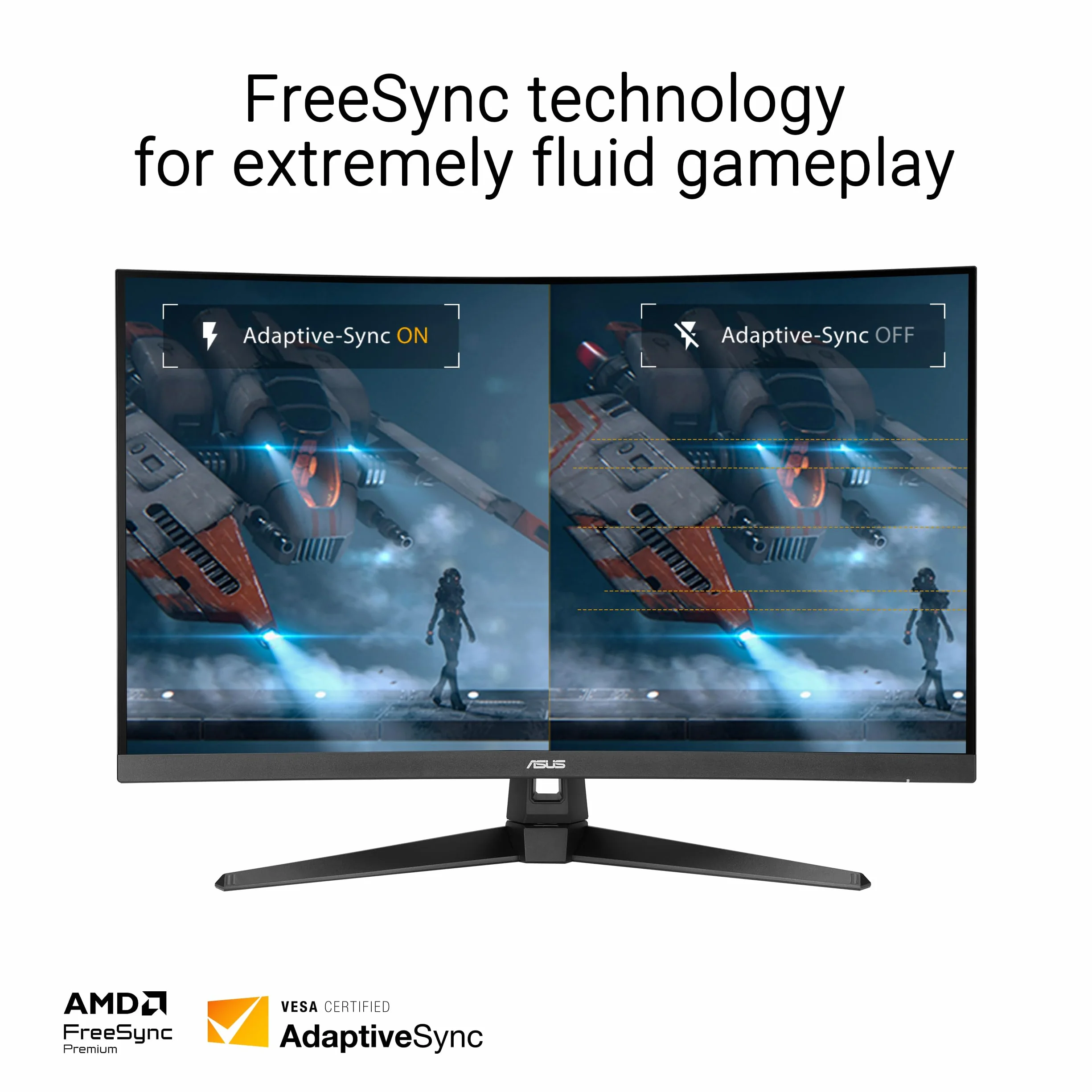 ASUS TUF Gaming VG32VQM5B, 31,5" Full HD VA (1920 x 1080), zakrzywiony monitor do gier, czas reakcji 0,5, 250 Hz, głośnik, ELMB Sync, FreeSync Premium, HDMI i DisplayPort, DisplayWidget Center