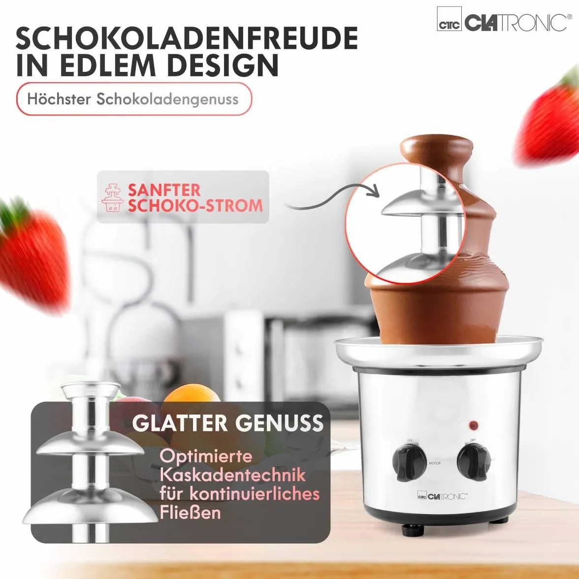 Clatronic Fontanna Do Czekolady SKB 3248, 170 W, Srebrny