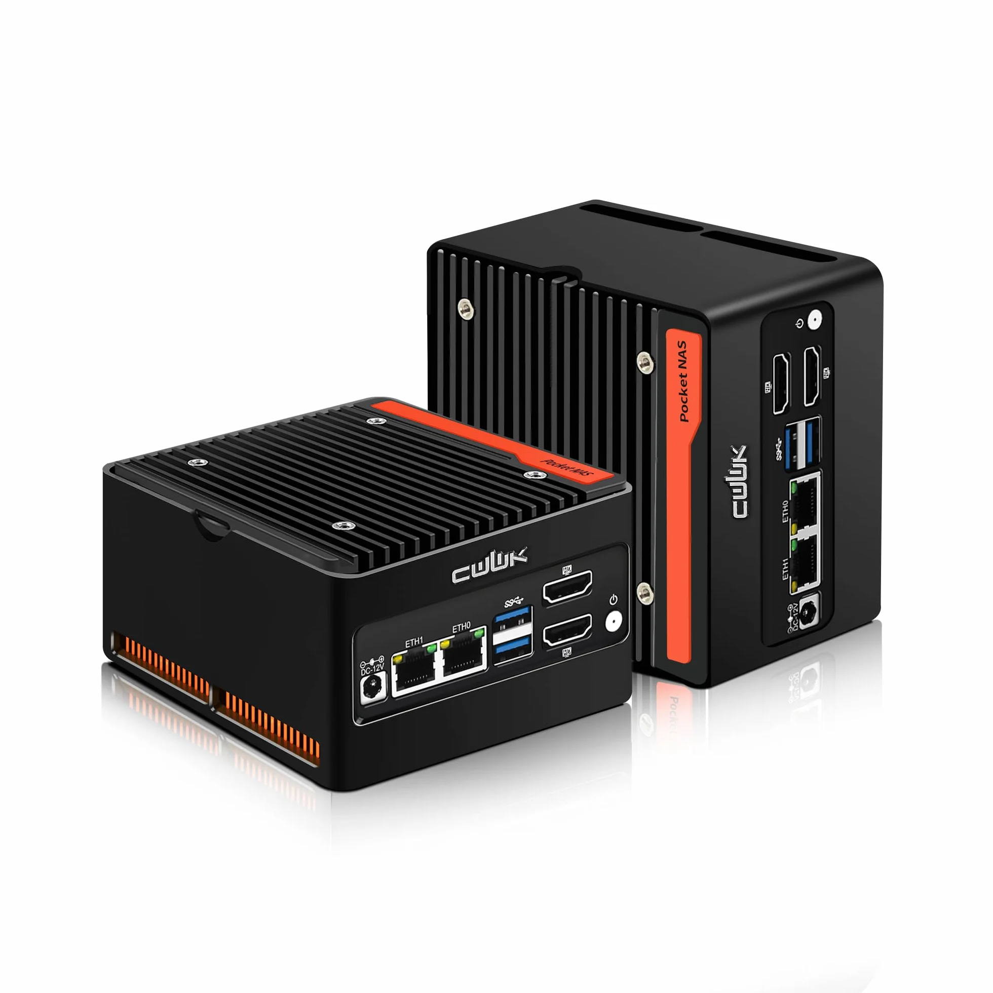 CWWK X86-P6 N150 Mini PC Pocket NAS, 4 Bay M.2 NVMe mini komputer z 2 x i226-V 2,5 GbE LAN, Micro PC Barebone DDR5, NO RAM/SSD/OS, obsługa WiFi7/BT5.4, możliwość rozszerzenia, 2 wyświetlacze, USB 3.2
