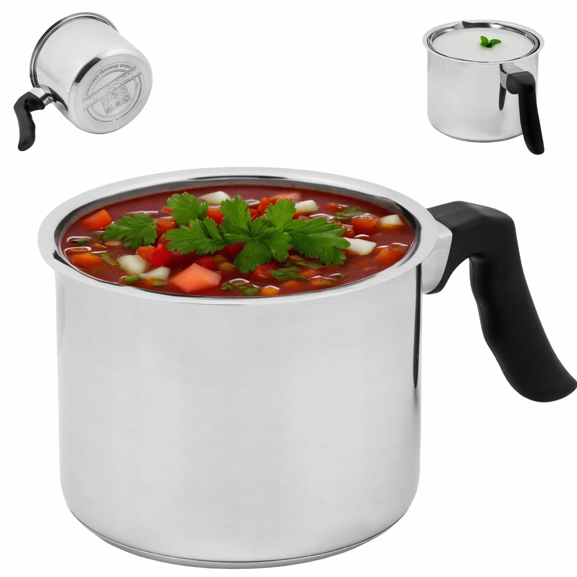 Garnek do mleka ze stali nierdzewnej 1,5 l indukcja
