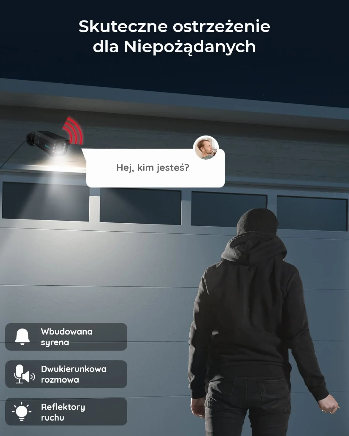 Reolink Kamera Bezpieczeństwa 4K PoE z Wykrywaniem Ludzi/Pojazdów, 5-Krotne Powiększenie, Kamera IP z Oświetleniem Punktowym, Kolorowe Alerty Ruchu, Gniazdo Kart microSD, RLC-811A Czarny