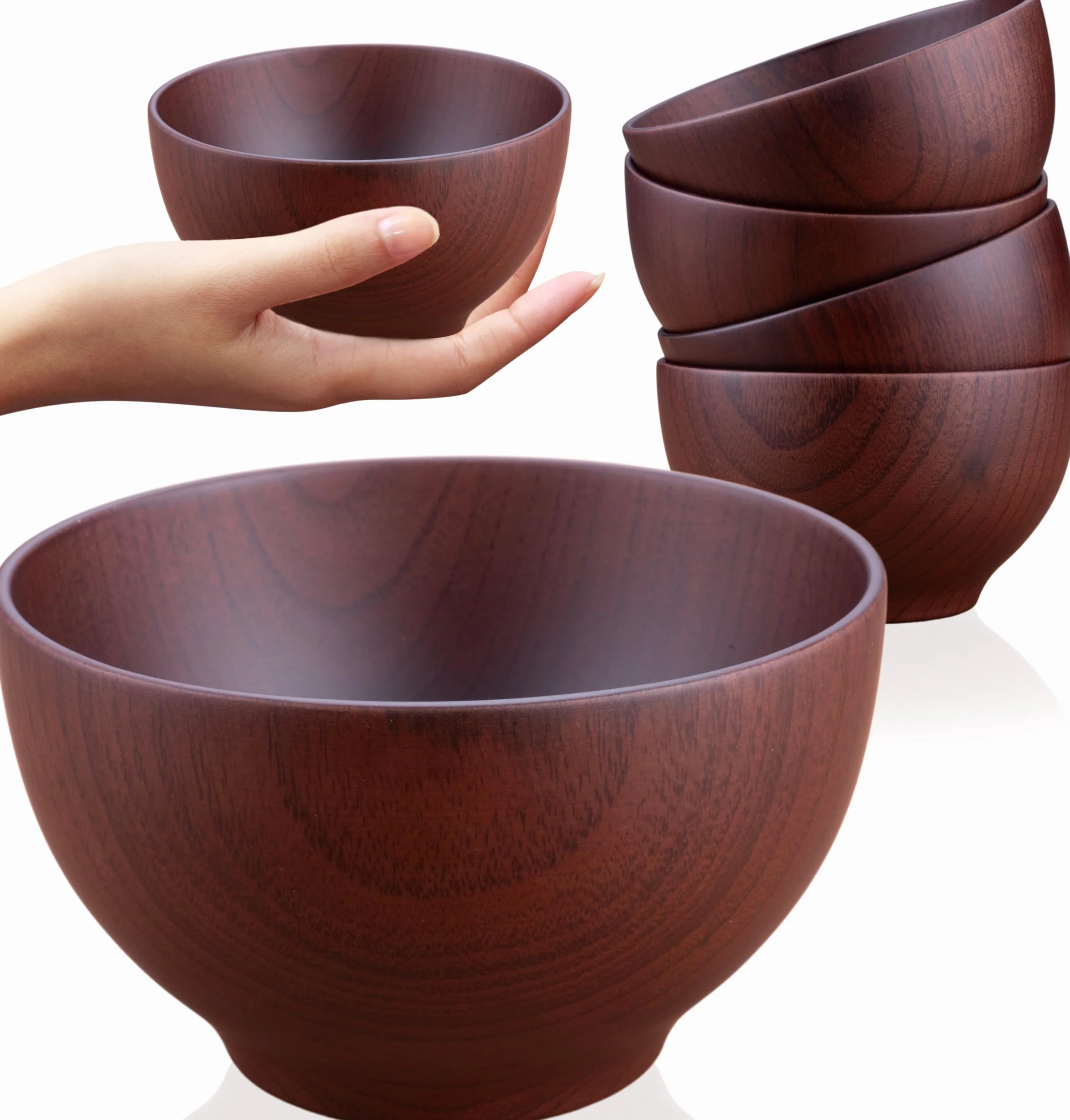 Drewniana miska japońska z drewna kasztanowego 12 cm czarna