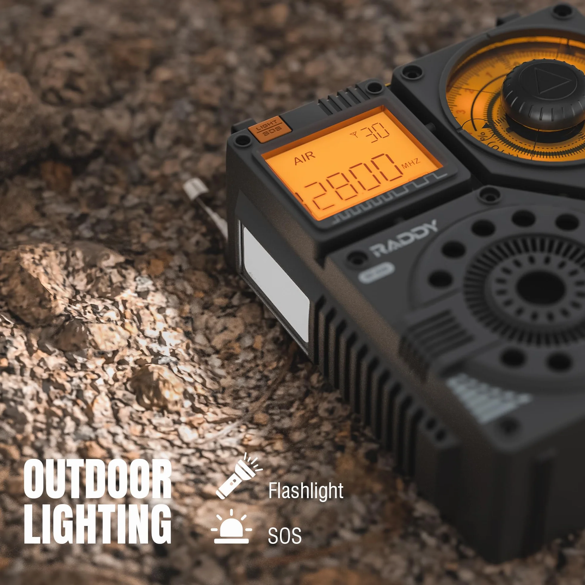 Radio krótkofalowe Raddy RF320, odbiornik FM/AM/VHF/SW/AIR, obsługa kart Bluetooth/TF, ładowalne radio przenośne z 3-metrowymi słuchawkami dousznymi z anteną Latarka SOS