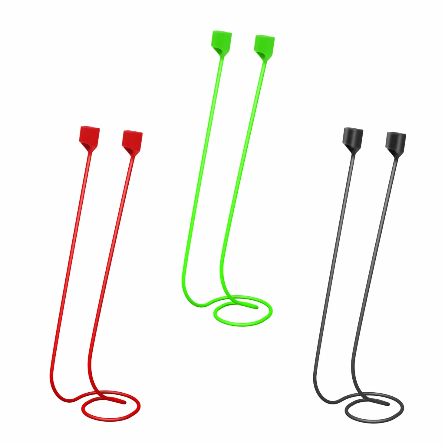 3szt Magnetyczne Wkladki Douszne Pasek Magnetyczny, Sportowe Pasek na Smycz Douszny Miekki Silikon Paski Zapobiegajace Zgubieniu Kompatybilne z AirPods Pro/3/2/1 (Czarny, Bialy, Rózowy)