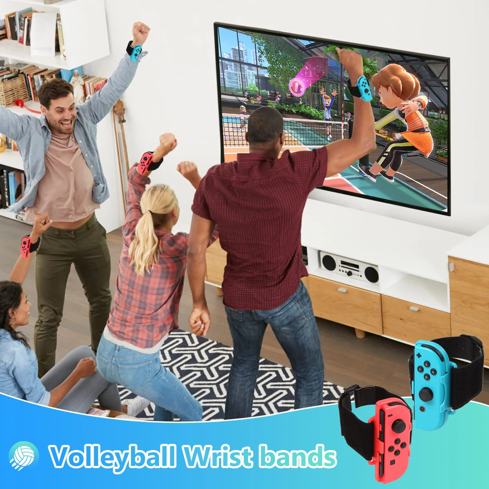 OLDZHU 12 w 1 Zestaw akcesoriów sportowych do Nintendo Switch OLED z rakietami tenisowymi, kijami golfowymi, mieczem, paskami na nadgarstki i nogi Niebiesko-zielony