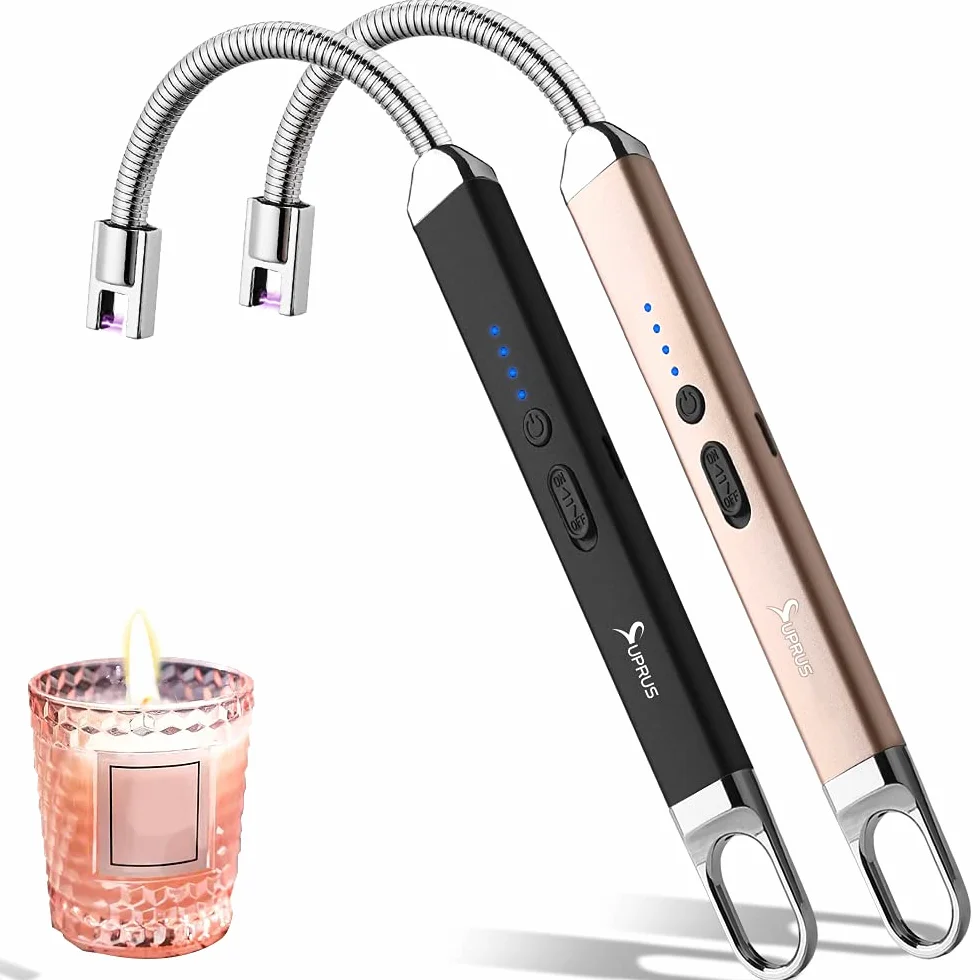 SUPRUS Zapalniczka USB Łuk Świetlny Elektryczna do Świec Kemping Gotowanie Czarna Złota