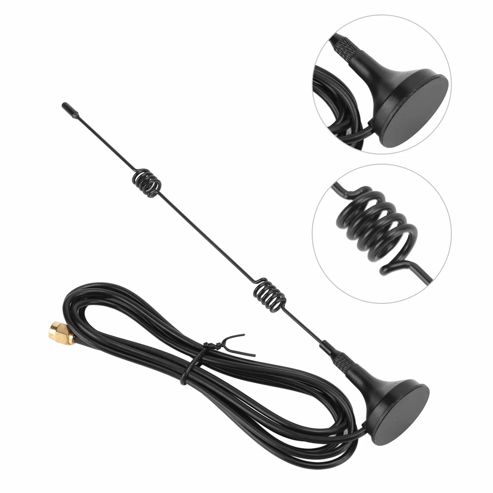 Garosa Antena WiFi 2.4G z Podstawą Magnetyczną, Antena Sprężynowa z Męskim Złączem SMA, Wysoki Zysk do Komputera Stacjonarnego PCI PCIe