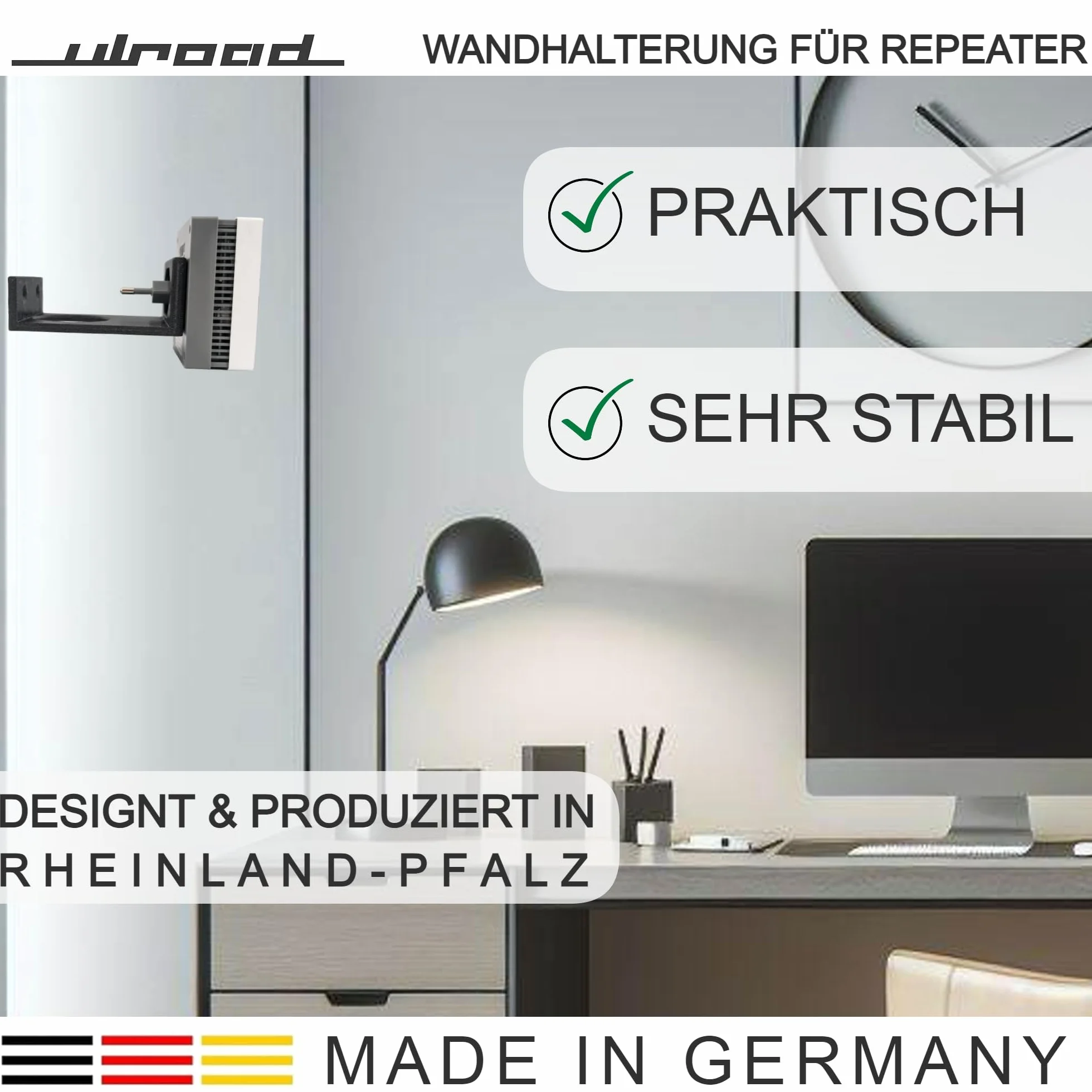 Uchwyt ścienny do AVM Fritz Repeater 600/1200/1750E/2400 - Uchwyt ścienny Fritz! Wzmacniacz