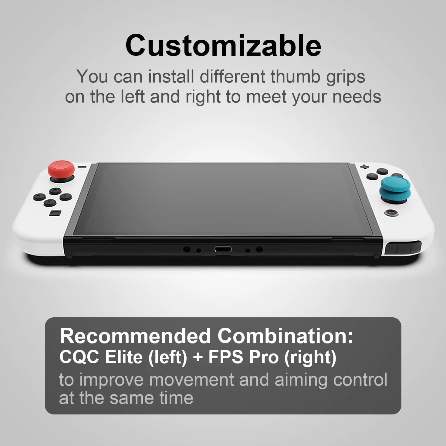Skull & Co. Skin, CQC i FPS zestaw uchwytów na kciuki, nasadka joysticka, nasadka analogowa do Switch i Switch OLED Joy-Con Controller - niebieski + neonowy żółty, 3 pary (6 szt.)