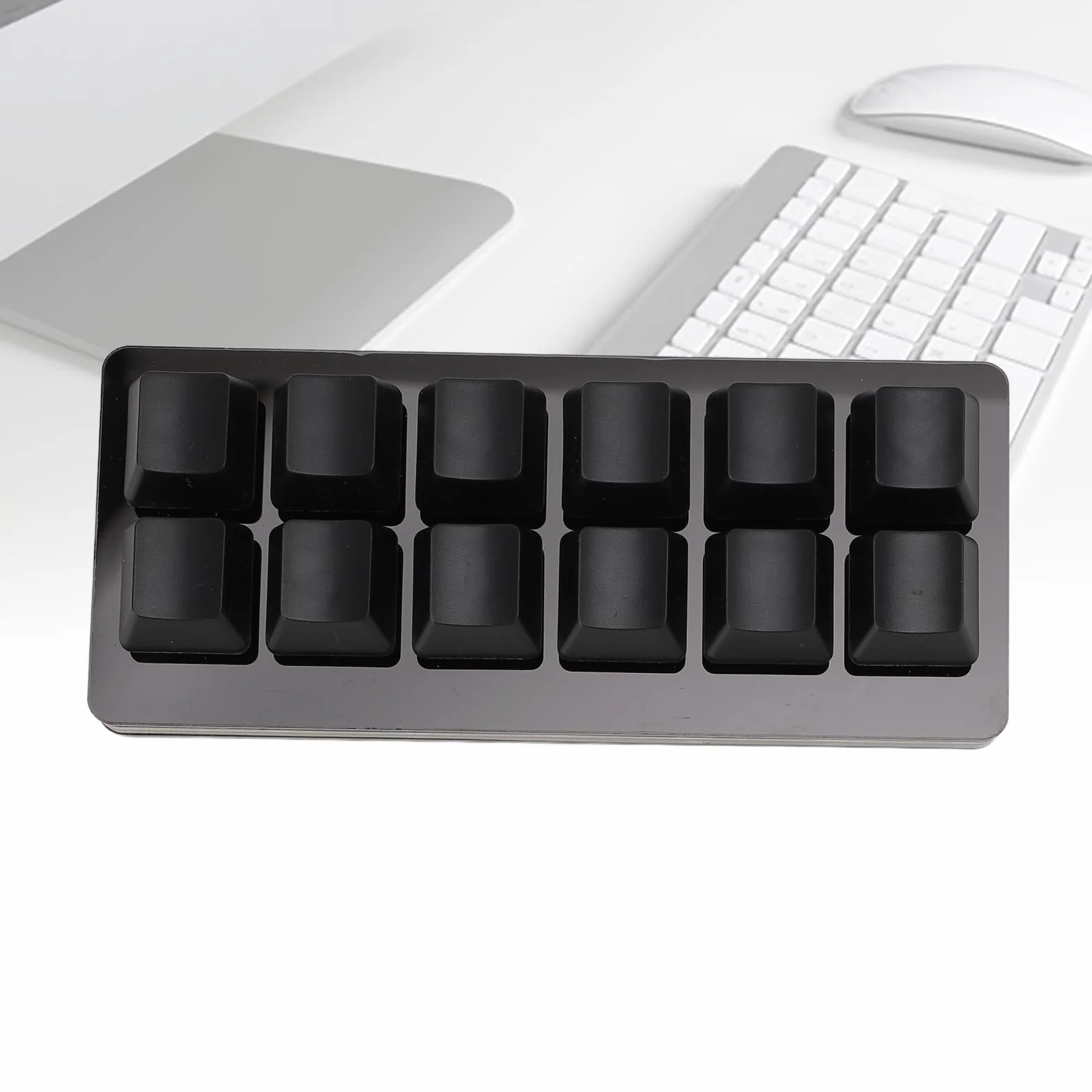12 Mały Klawiatura Klawiatury Klawiatury na PC, Wielofunkcyjna Programowalna Klawiatura Gry RGB dla Projektantów i Graczy, AcryLicblack/1 (BLACK)