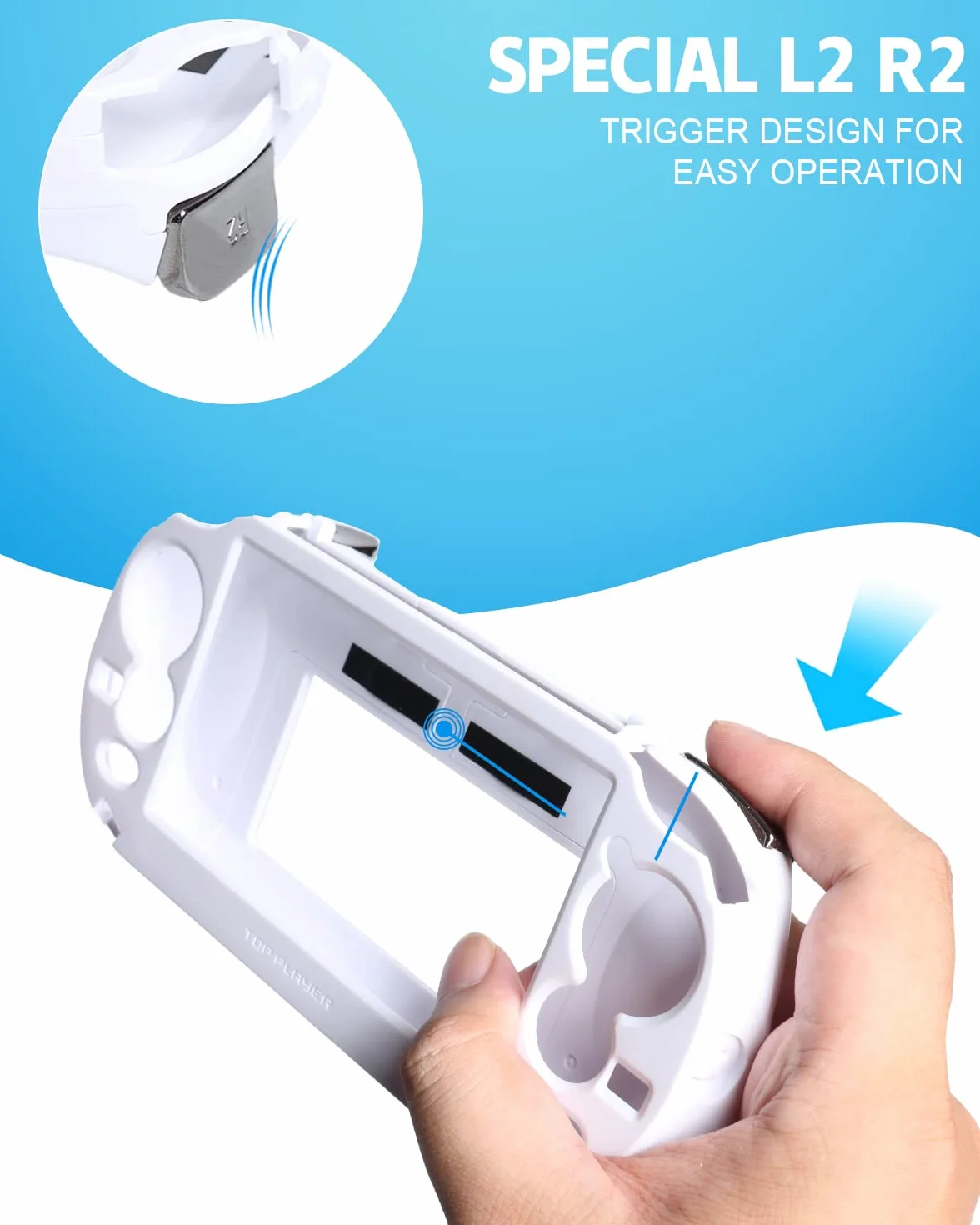 Sony Playstation PS Vita 1000 biały wyzwalacz ręczny uchwyt obudowa kontrolera etui ochronne