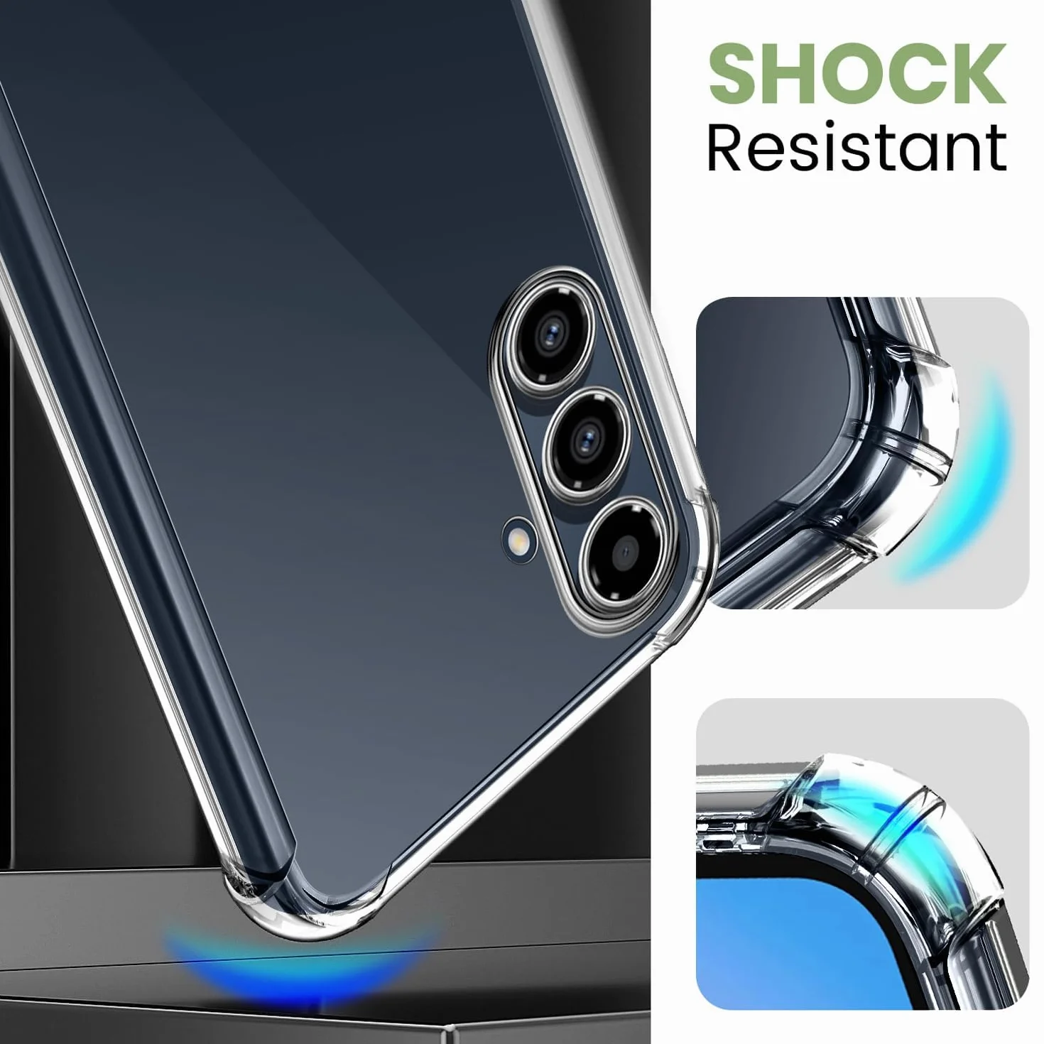New&Teck Etui do Samsung Galaxy A16 4G/5G + 2 hartowane szkła ochronne na ekran, miękkie silikonowe etui TPU, zderzak ze wzmocnionymi narożnikami, przezroczysta ochrona (przezroczyste)