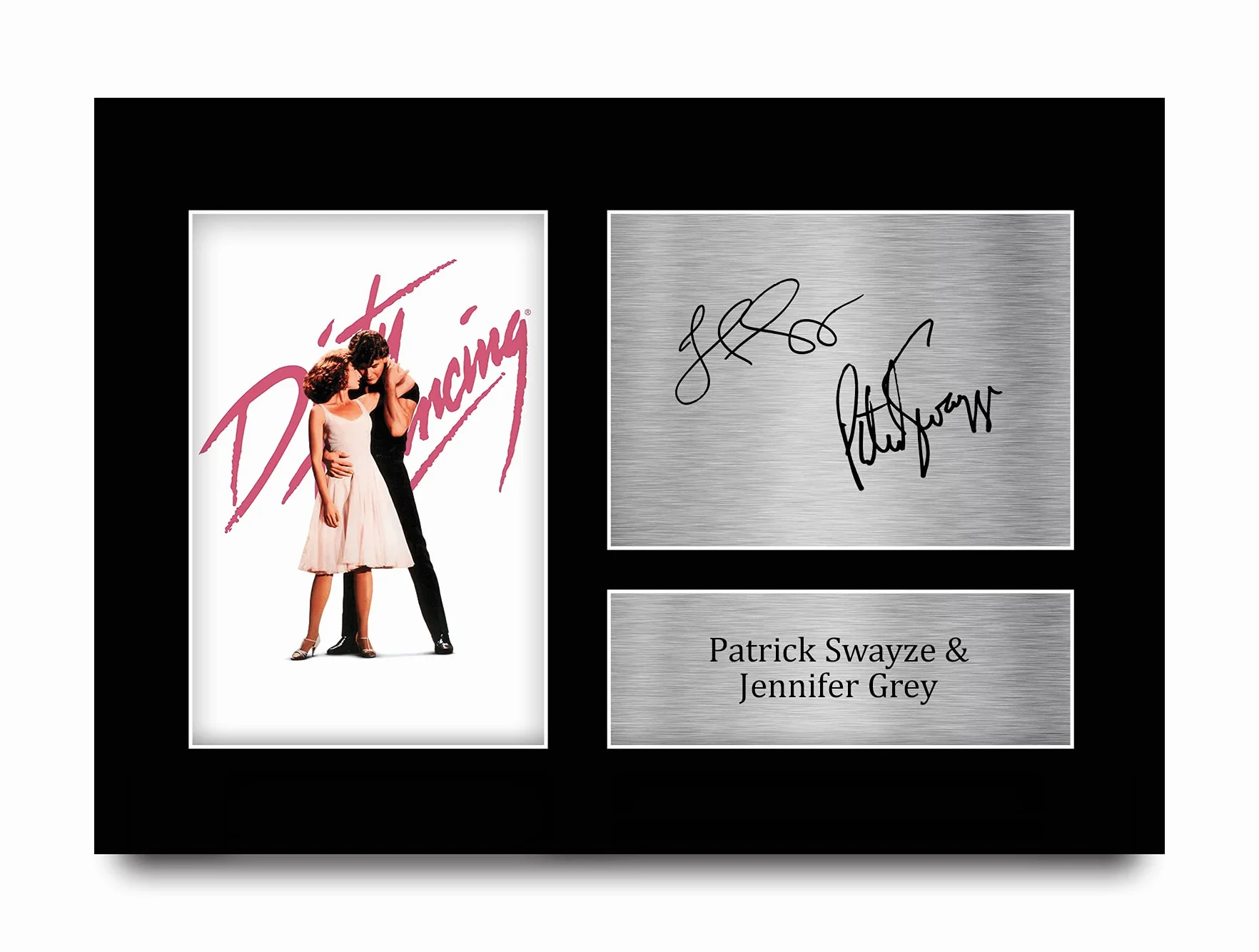 HWC Trading A4 Patrick Swayze & Jennifer Grey Dirty Dancing Prezenty Drukowane Podpisane Autograf Zdjęcie Dla Fanów Pamiątek Filmowych
