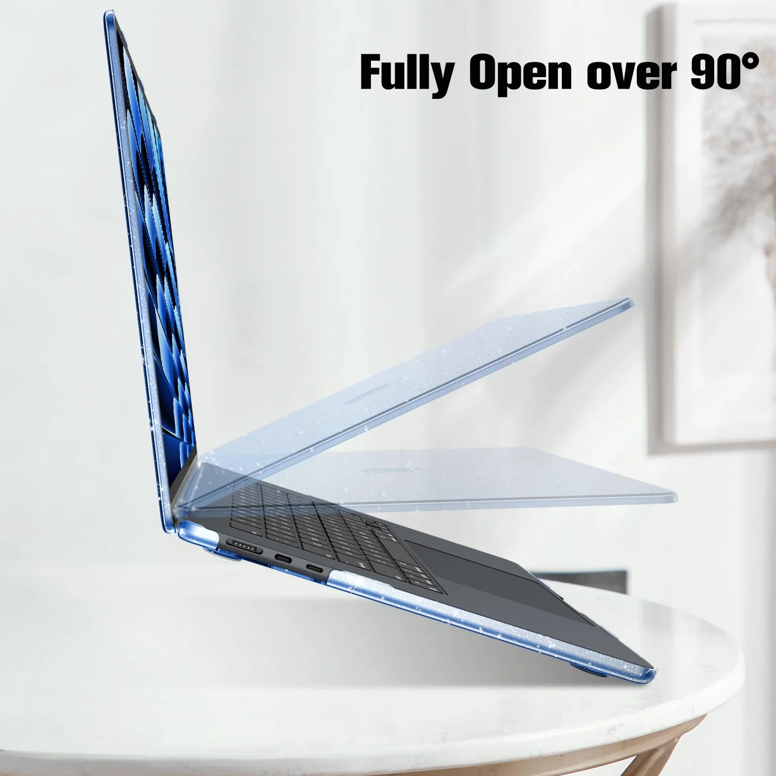 Fintie Etui kompatybilne z MacBook Air 15 cali M4 M3 M2 A3241 A3114 A2941 (2025-2023), ultracienkie, twarde etui ochronne, Snap Case kompatybilne z MacBook Air 15" Retina, (perłowo-niebieskie)