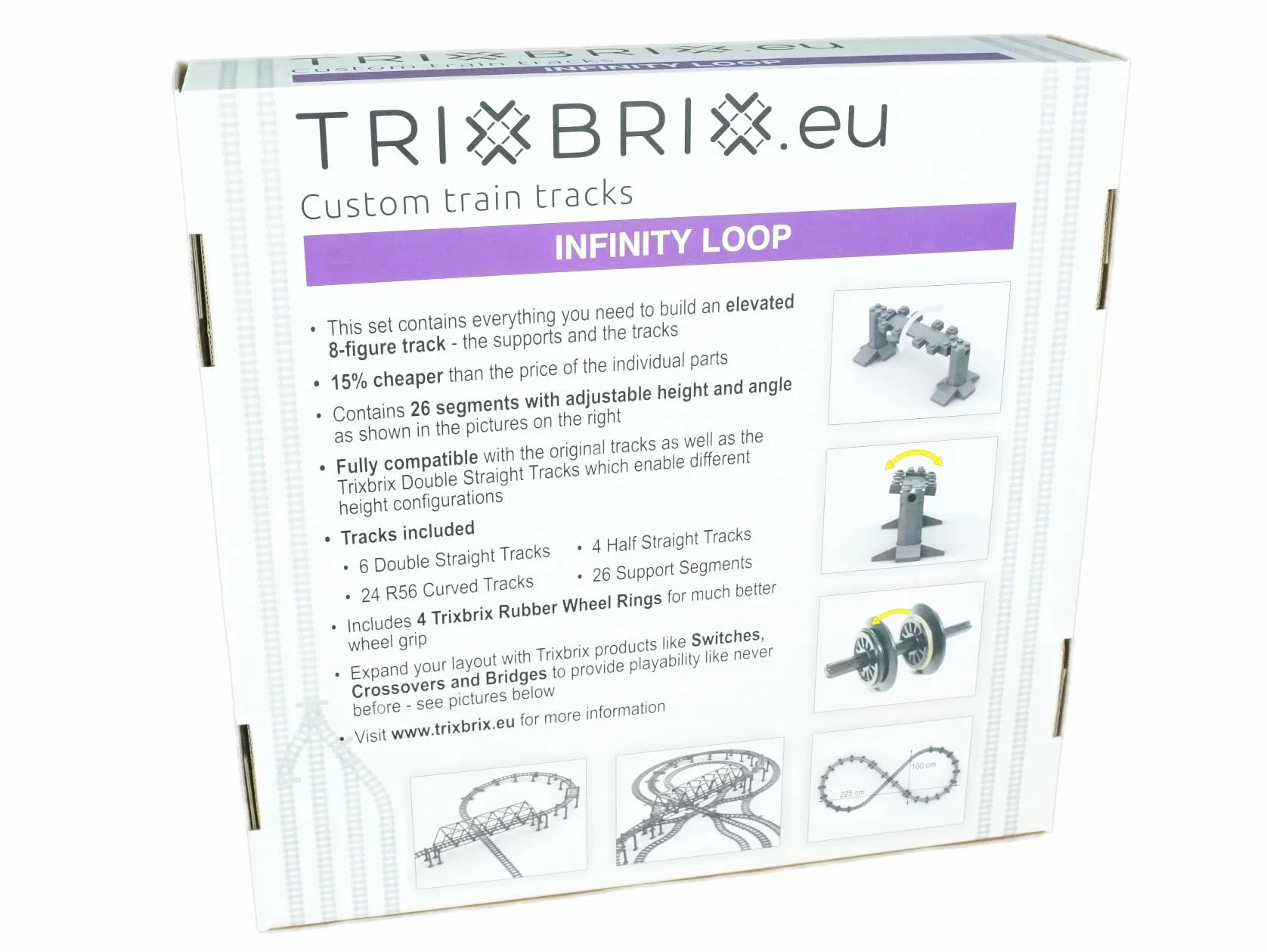 Trixbrix Supports Bundle 2.0 kompatybilny z zestawami Lego City Train 60197 60198 10277 60205 60238 60337 (Infinity Loop)