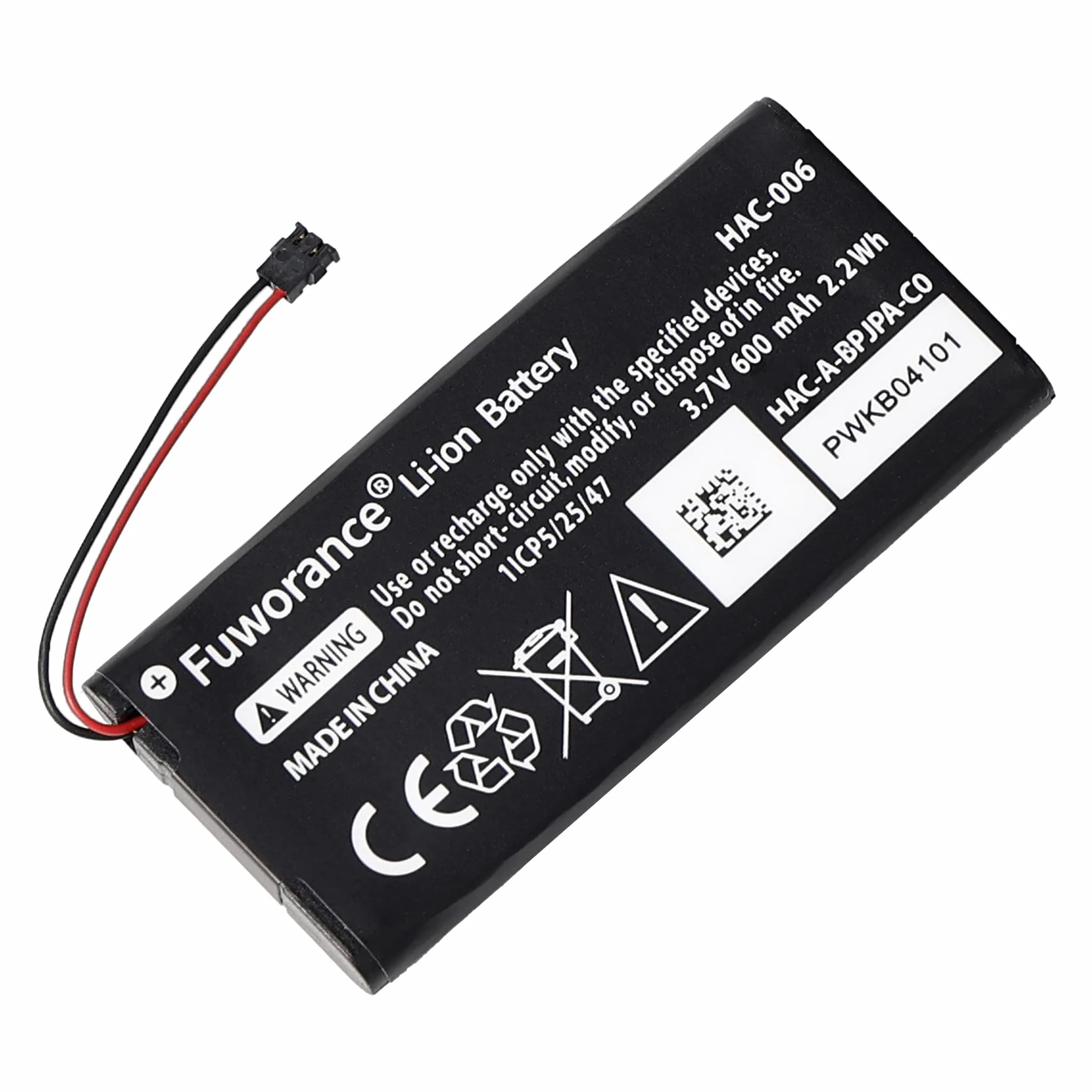 2 szt. Bateria 600 mAh, 3,7 V, kompatybilna z Nintendo Switch Joy-Con Controller HAC-006, HAC-015, HAC-016, HAC-A-JCL-C0, HAC-A-JCR-C0, lewa właściwa konsola do gier, wymienna bateria