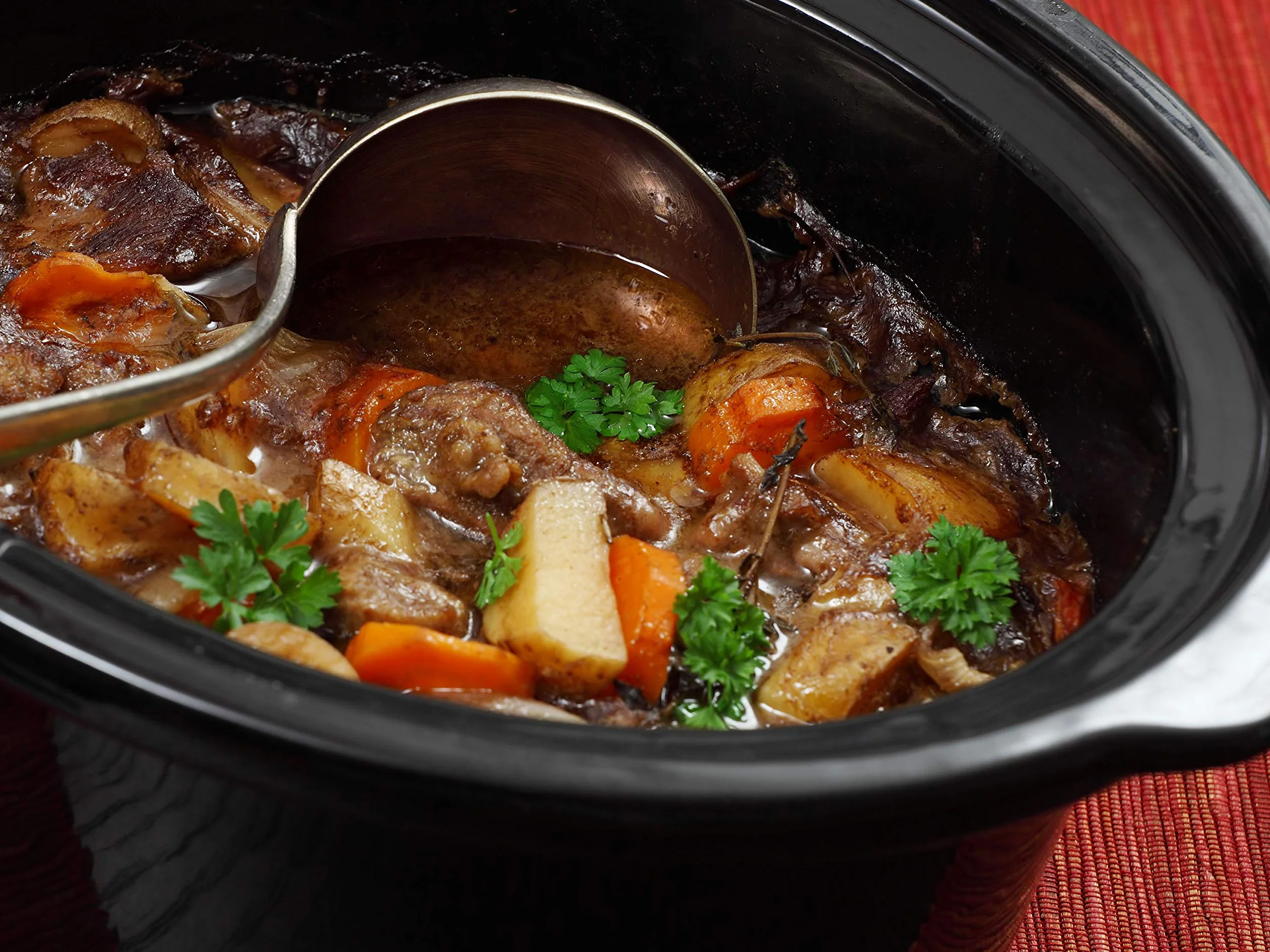 BEPER BC.510 Slow Cooker, 280 W, 4,5 litra, ceramika szklana, czarna i stal, Nero E Acciaio