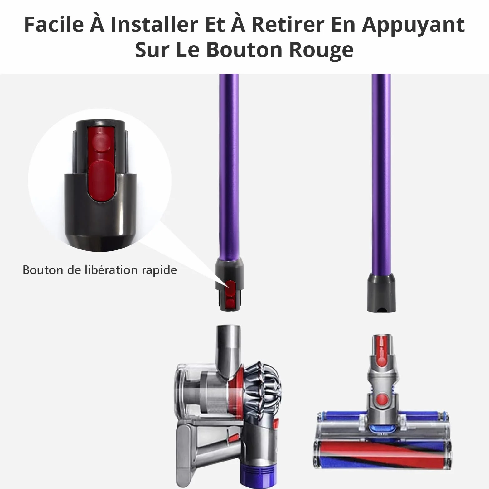 Rura teleskopowa do Dyson V11 V10 V15 V8 V7 73 cm Szybkozłączka 2w1