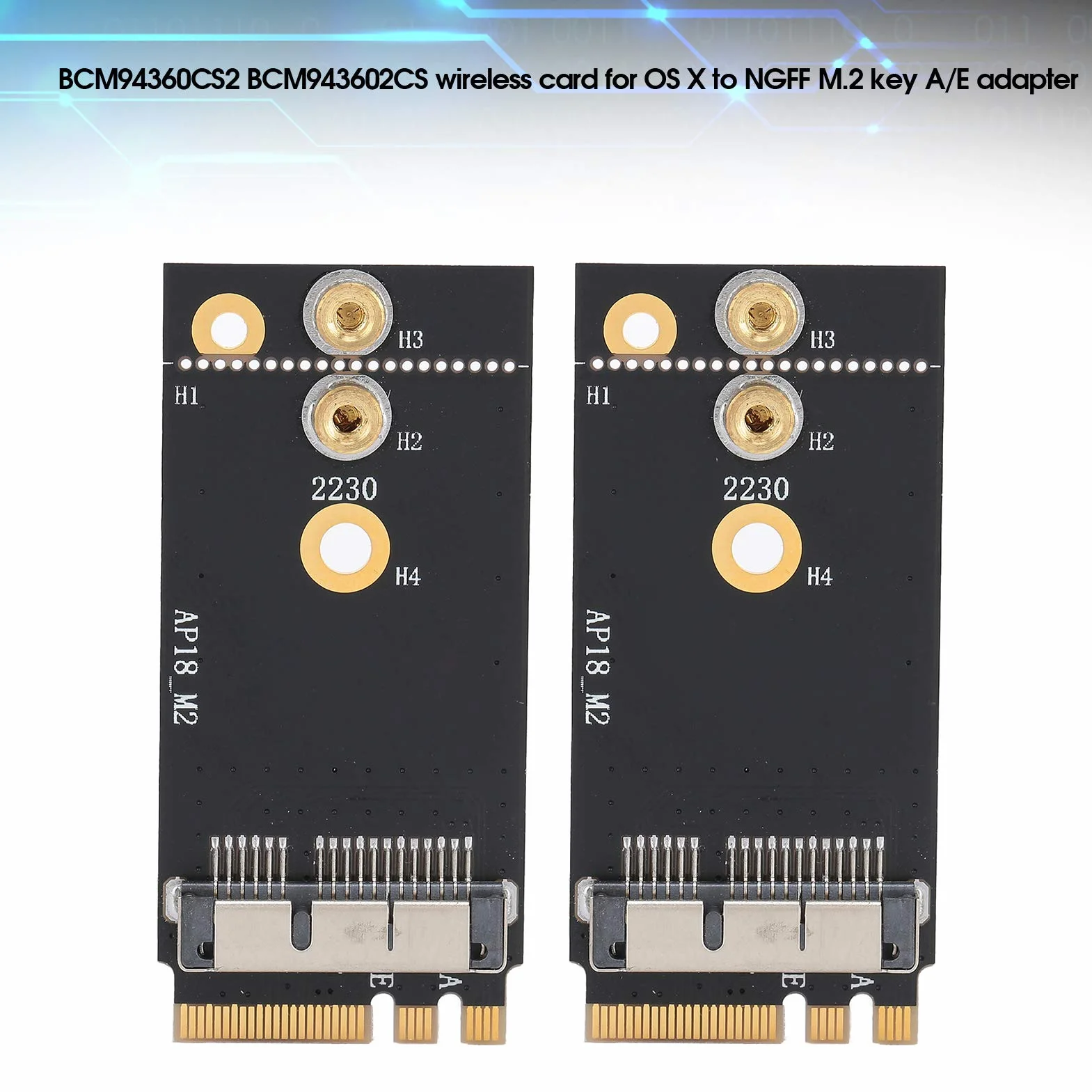 Acouto 2 szt. Adapter do Karty Interfejsu OS X do NGFF BCM94360CS2 BCM943602CS OS X M 2 1 BCM943602 Adapter NGFFAdapter NGFF Karta Adaptera Interfejsu