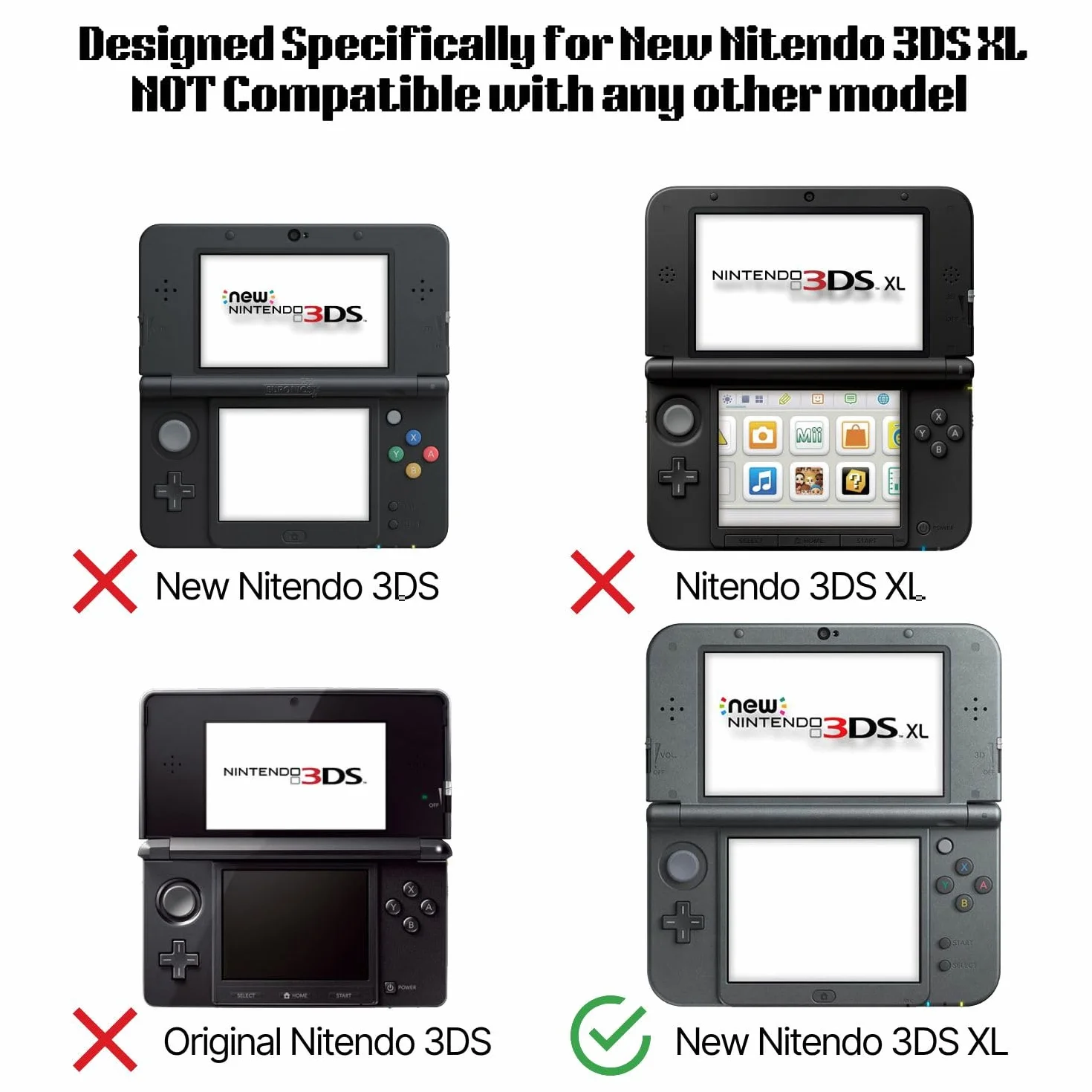 Etui TNP kompatybilne z [NOWOŚĆ Nintendo 3DS XL LL 2015] - Ultra przezroczysta przezroczysta twarda obudowa ochronna skórka do nowego Nintendo 3DS XL / 3DS LL 2015 [nowa zmodyfikowana konstrukcja bez