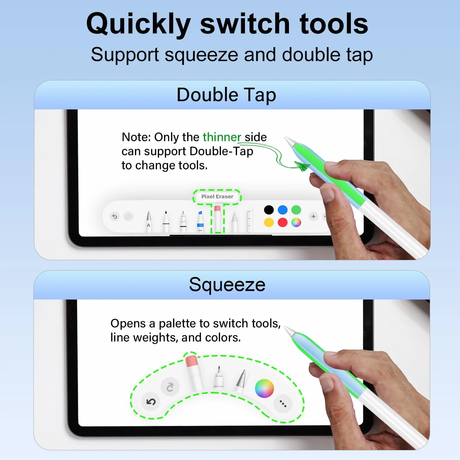 Etui do Apple Pencil 2. generacji i Apple Pencil Pro, etui na Apple Pencil silikonowe etui - adsorpcja magnetyczna / bezprzewodowe ładowanie/funkcja Double Tap / Ergonomiczna konstrukcja biała