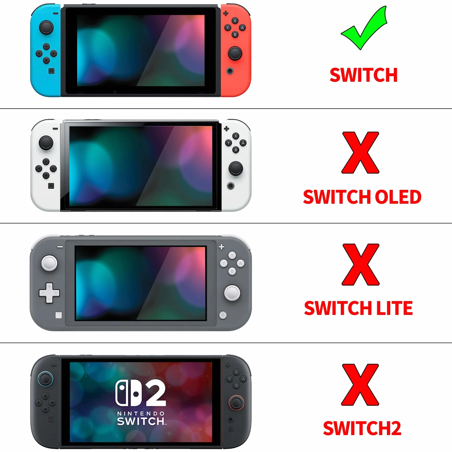 PlayVital UPGRADED Ergonomiczny Etui Ochronny na Konsolę do Switch,NS Odpinany Hard Case Futerał Ochronny do Switch Joycon,Obudowa do Switch-Czarny