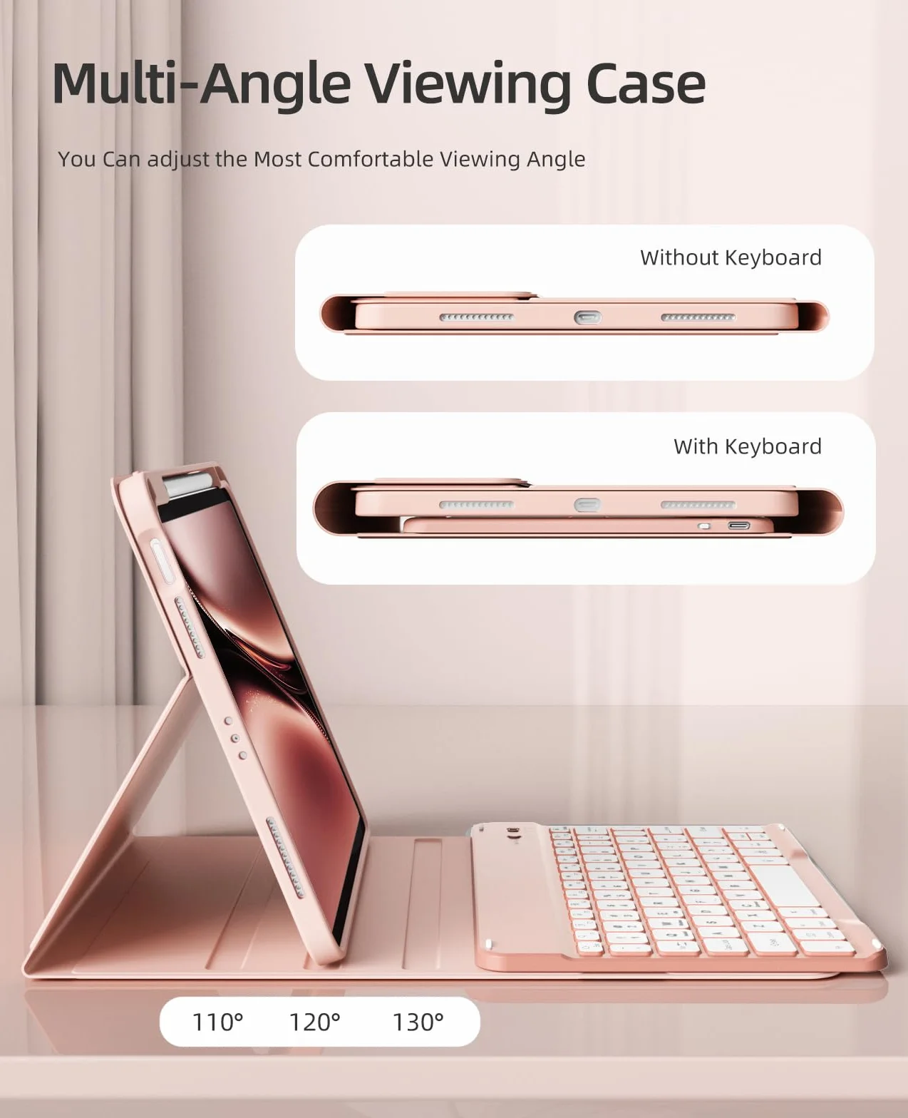 JKSML Etui na klawiaturę do iPad Air 11 cali M3/M2 (2025/2024) i iPad Air 5./4. generacji (2022/2020) 10,9 cala | tylna obudowa z TPU z uchwytem na rysik | zdejmowana klawiatura Bluetooth QWERTZ