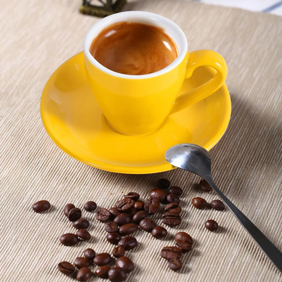 ionEgg Porcelanowy kubek do espresso 80 ml 2 sztuki żółty