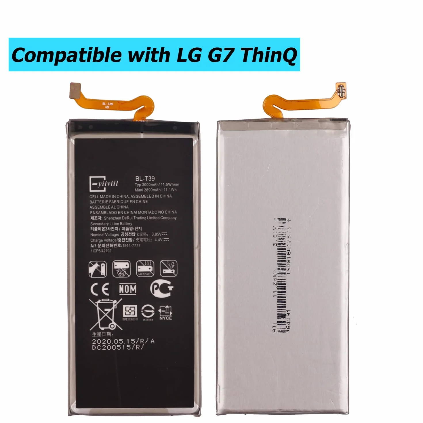 BL-T39 bateria zamienna kompatybilna z LG G7, LG G7, ThinQ G710, LG K30 (2019) LM-X320EMW z zestawem narzędzi