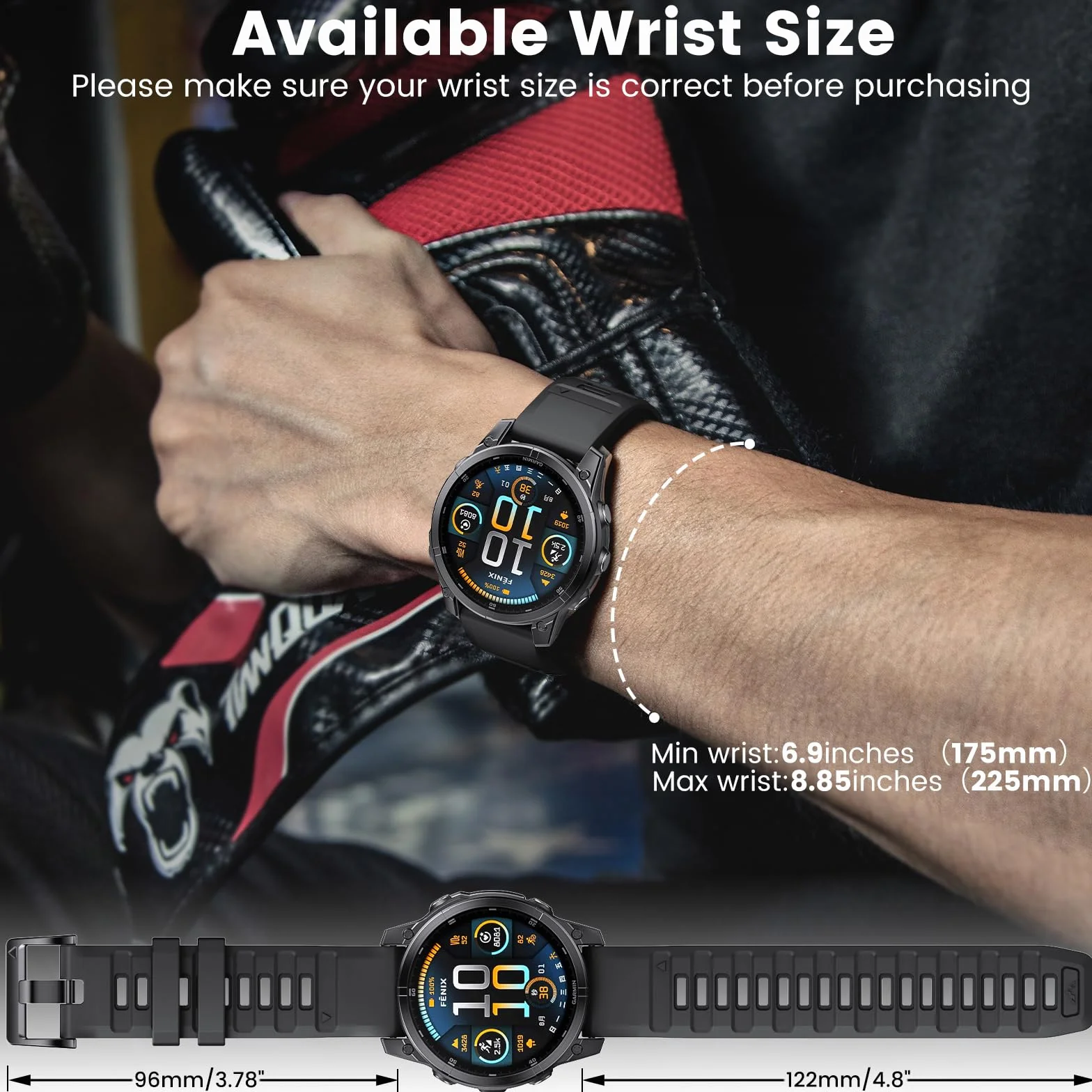 Pasek do zegarka Garmin Fenix 6X/6X Pro/8 51 mm/7X/7X Pro/3, Garmin Epix Pro Gen 2 51 mm, zapasowy pasek 26 mm Quick-fit Silikon do Fenix 5X/5X Plus/Descent MK1/MK 2i/MK 2