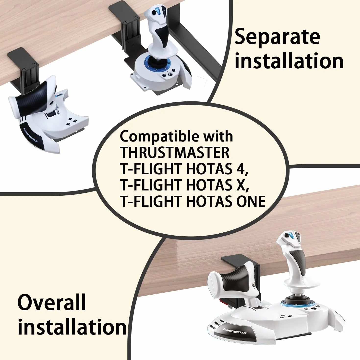 Uchwyt biurkowy do Thrustmaster T-Flight Hotas X, Logitech G Extreme 3D, Turtle Beach VelocityOne Flightstick