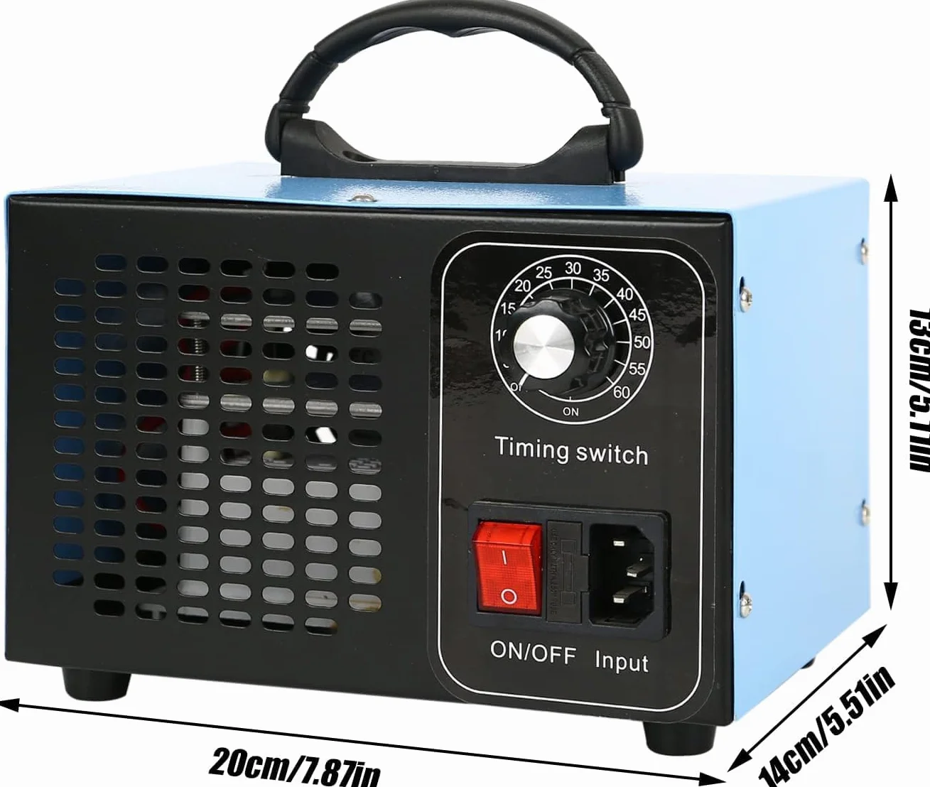 Generator ozonu 60 000 mg/h, przemysłowy oczyszczacz powietrza z timerem 60 min na 300 m², urządzenie ozonowe do garaży, gospodarstw rolnych, hoteli, zapachów kuchennych