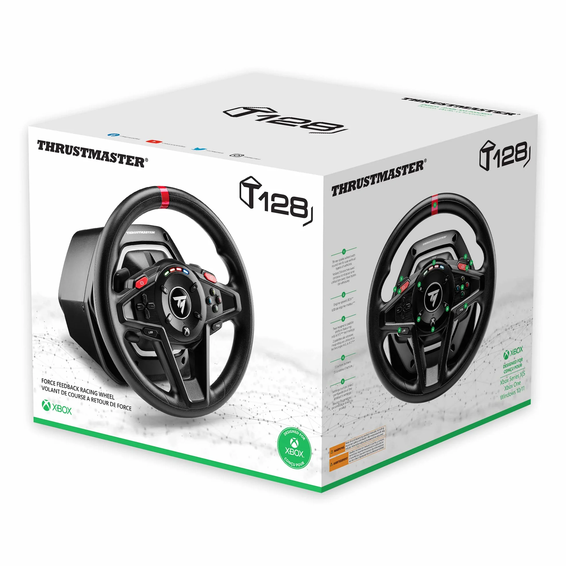 Thrustmaster T128 kierownica wyścigowa z siłowym sprzężeniem zwrotnym i pedałami magnetycznymi Xbox Series X|S Xbox One PC