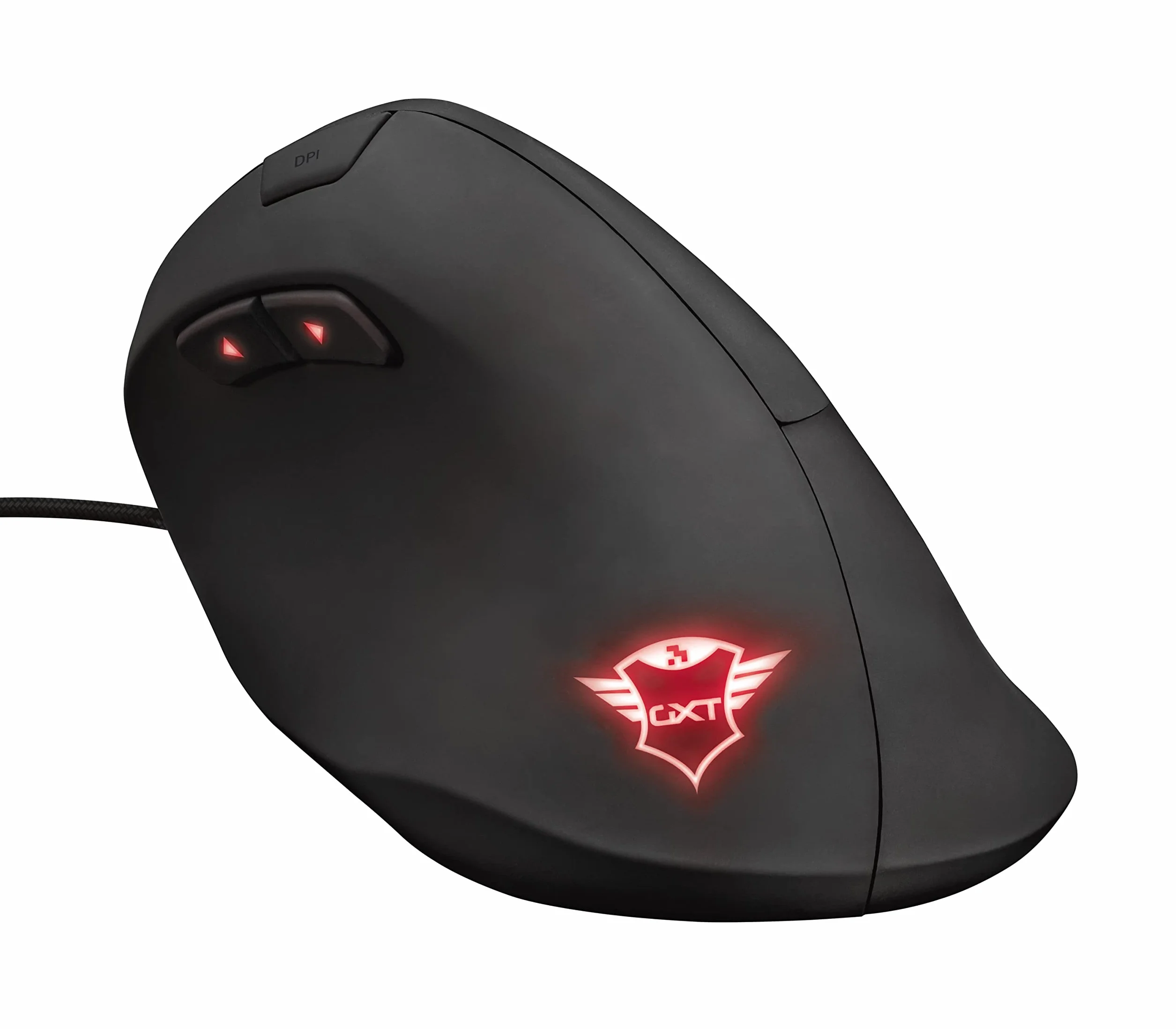Trust Gaming GXT 144 Rexx Myszka Gamingowa, Ergonomiczna Mysz Pionowa dla Graczy, 250-10000 DPI, Podświetlenie LED, 6 Programowalnych Przycisków, Zaawansowane Oprogramowanie, Komputer, Laptop, PC